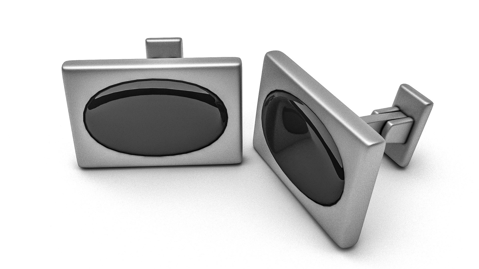 Silver cufflink, 3D model, Nvere, Free model, 1920x1080 Full HD Desktop