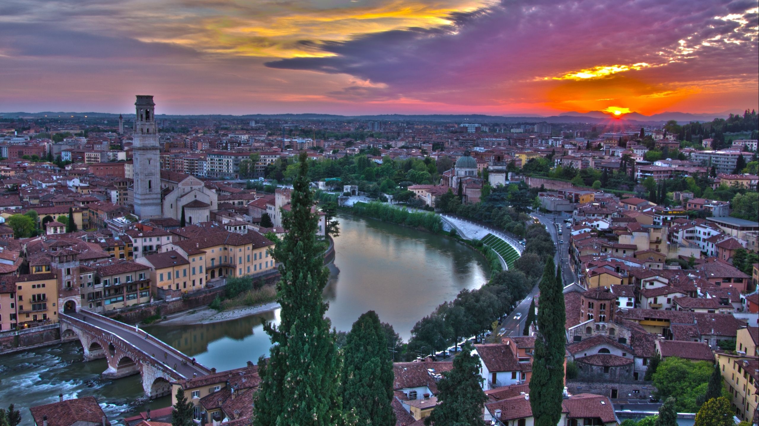 Verona wallpapers, Verona backgrounds, Trento Italy, Trento, 2560x1440 HD Desktop