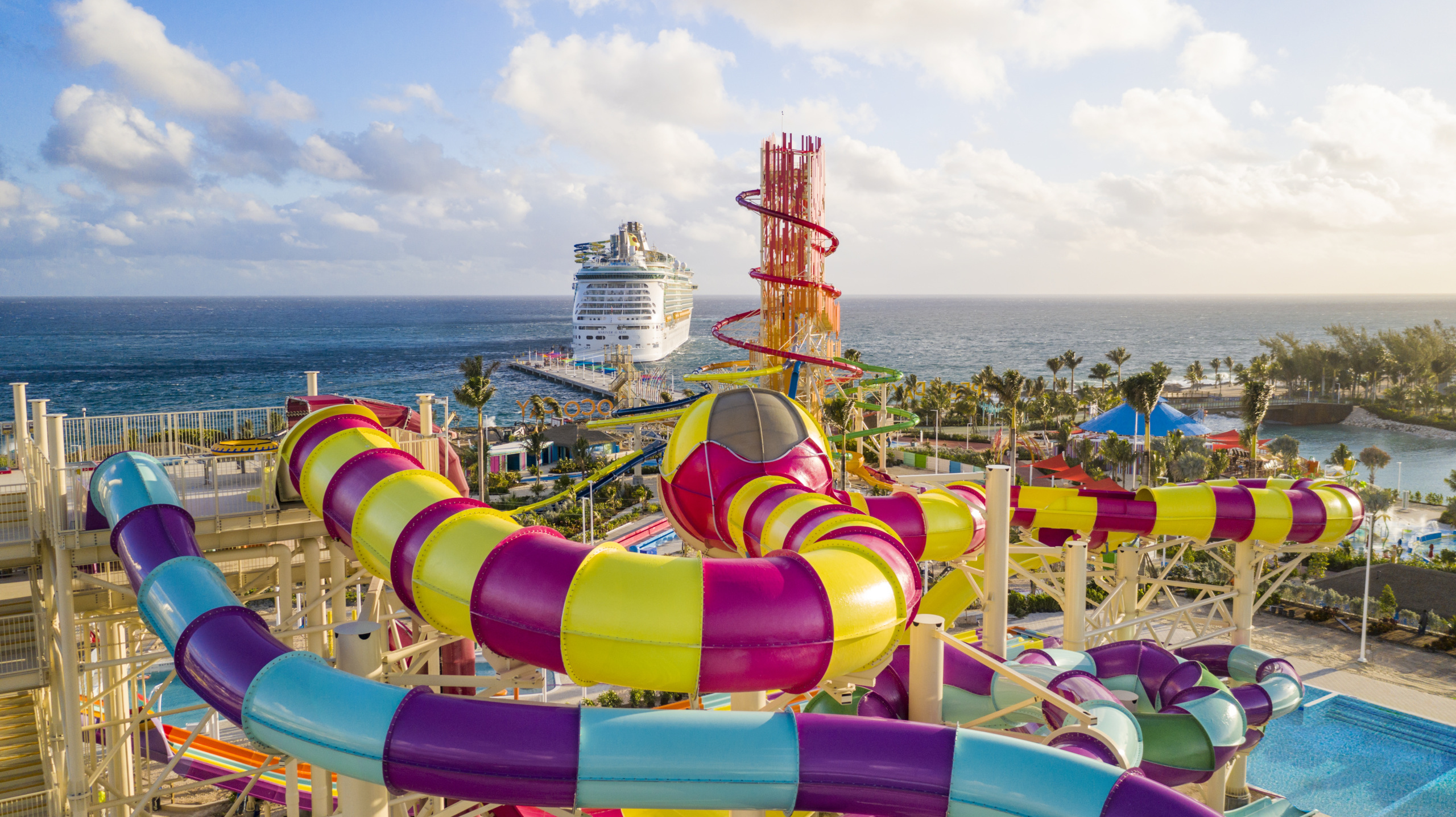 Perfect day at Cococay, Private island waterpark, Exciting slides, Fun-filled, 2560x1440 HD Desktop