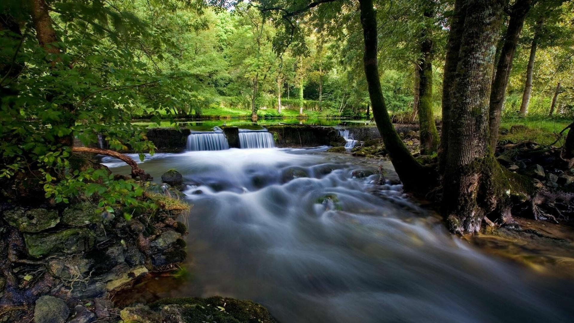 Pretty waterfall wallpaper, Nature's beauty, Serene atmosphere, Captivating allure, 1920x1080 Full HD Desktop