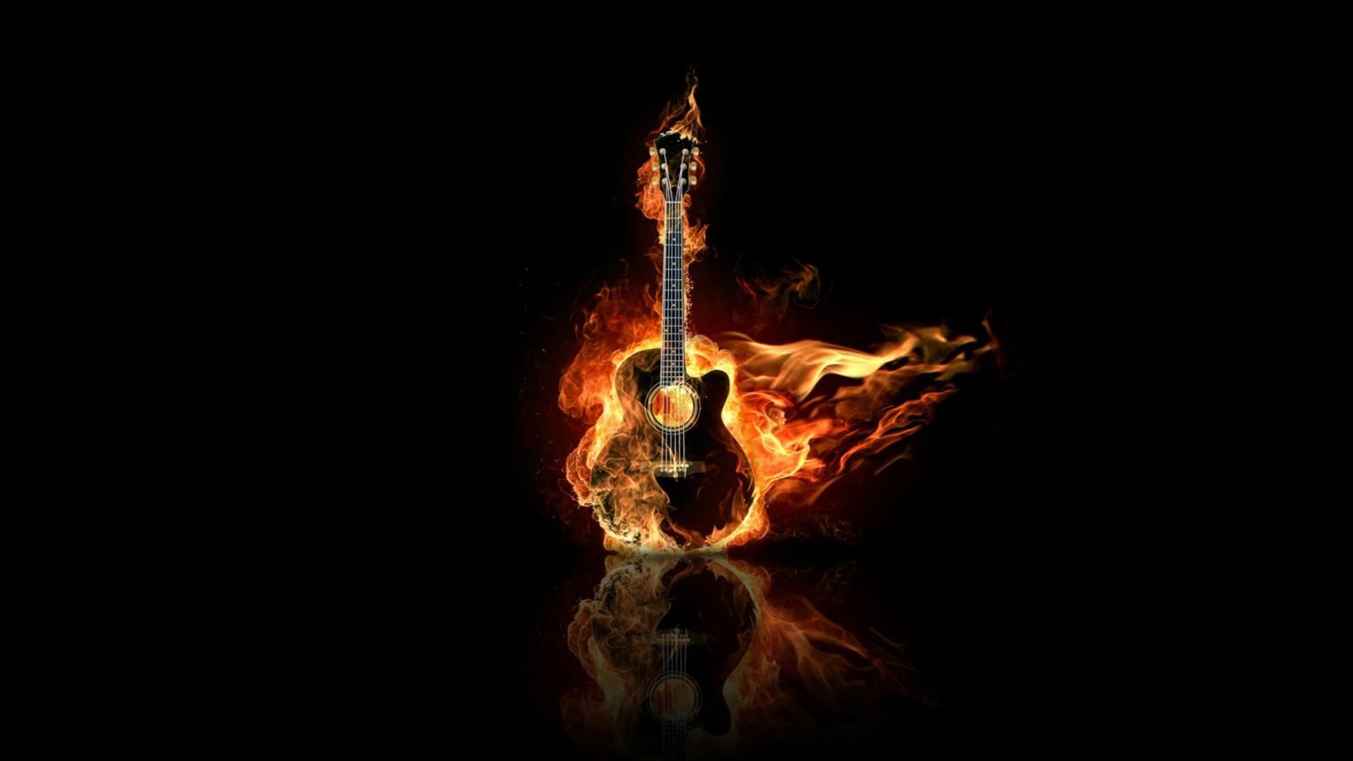 Acoustic Guitar, Guitars on Fire Wallpaper, 1920x1080 Full HD Desktop