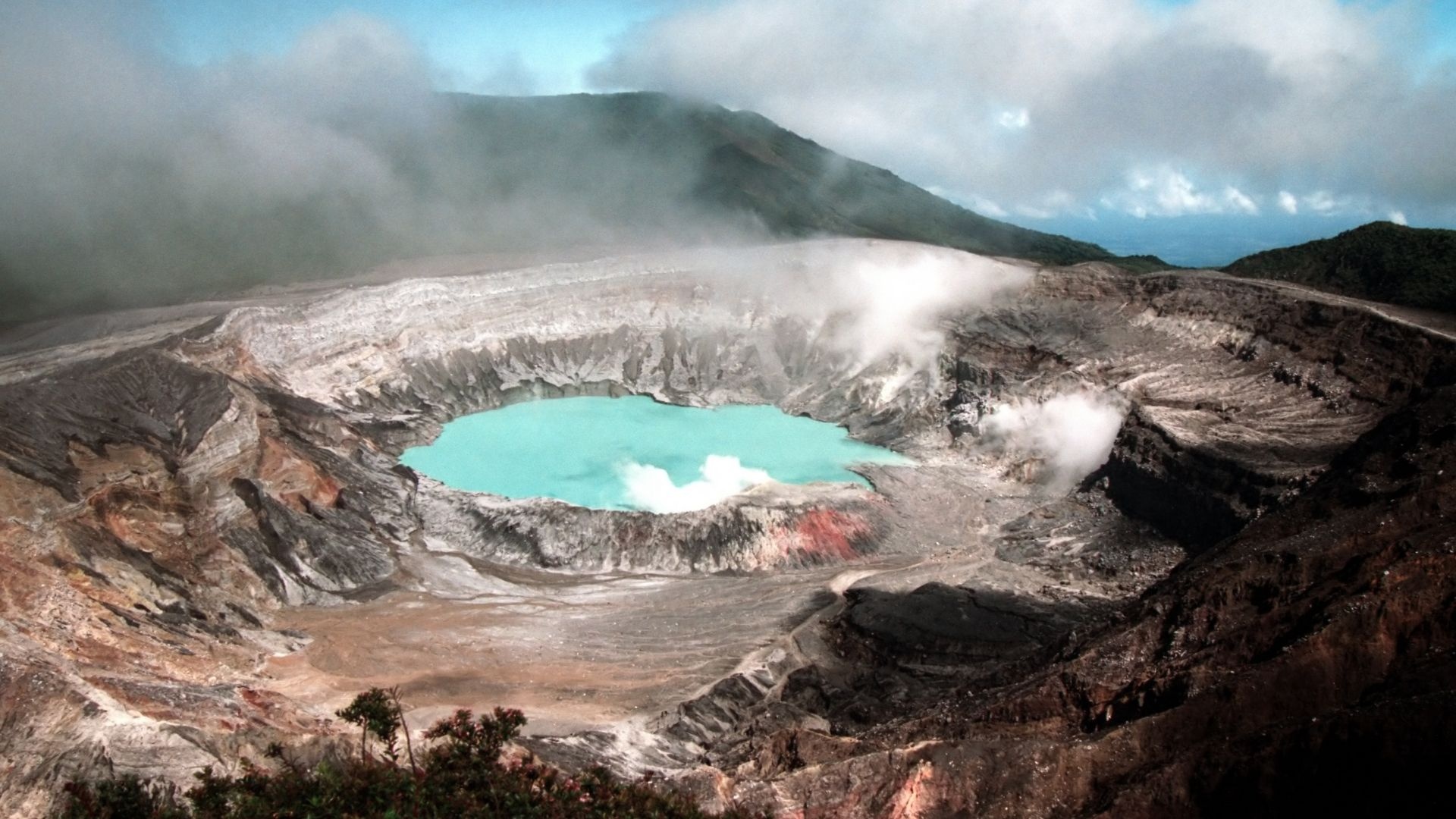 Poas Volcano, Travels, Costa Rican volcano, Wheel and anchor, 1920x1080 Full HD Desktop