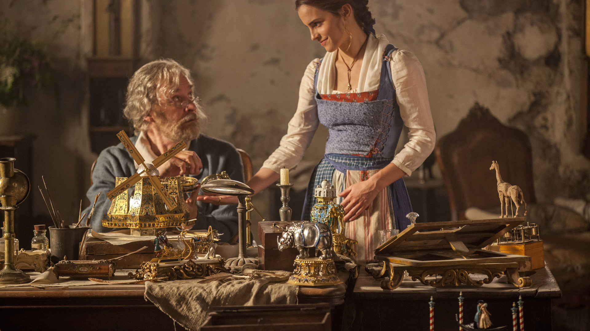 Kevin Kline, Beauty and the Beast, Emma Watson, Laptop, 1920x1080 Full HD Desktop