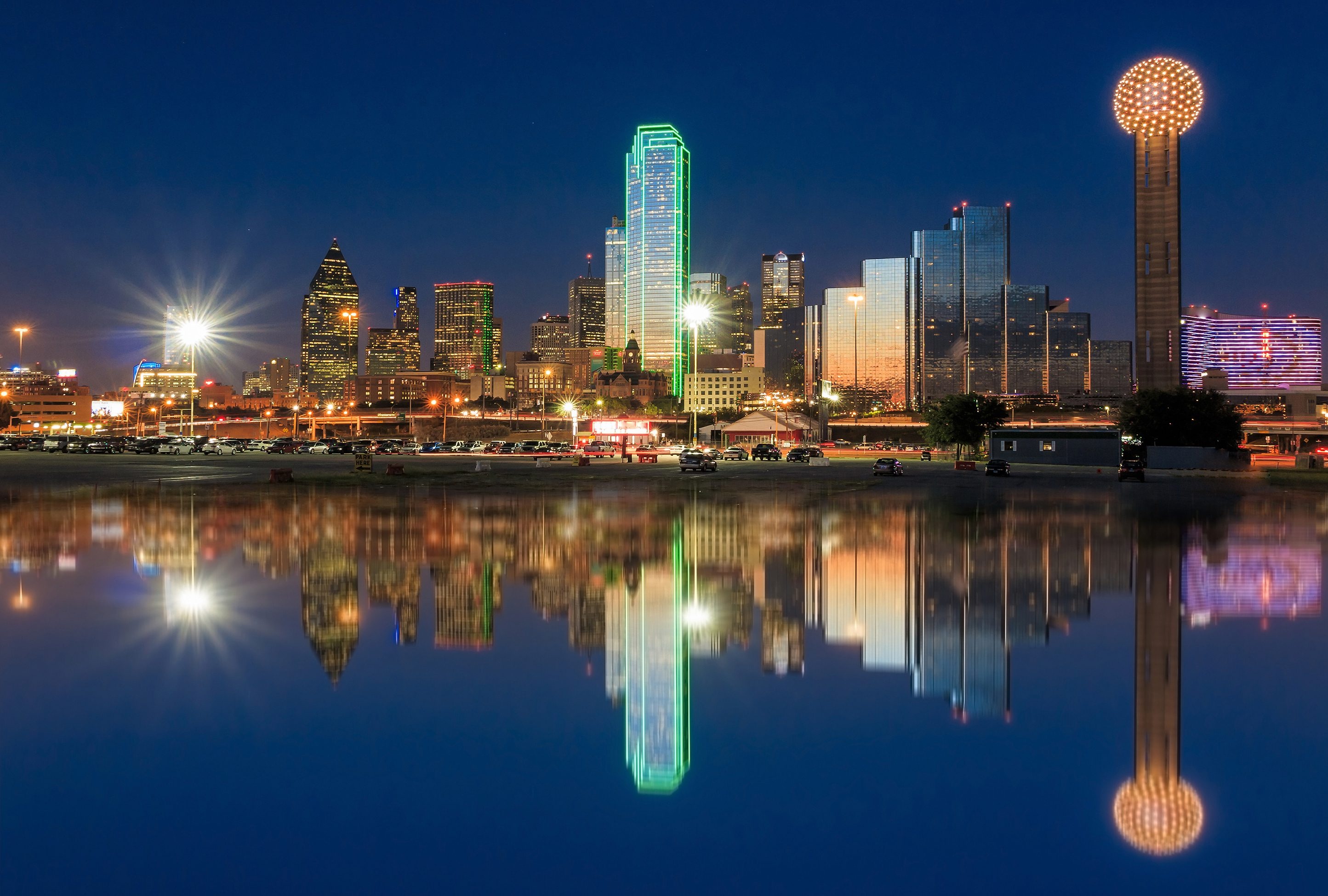 Dallas Skyline, Most searched zip codes, Trouncing rivals, Texas, 2890x1950 HD Desktop