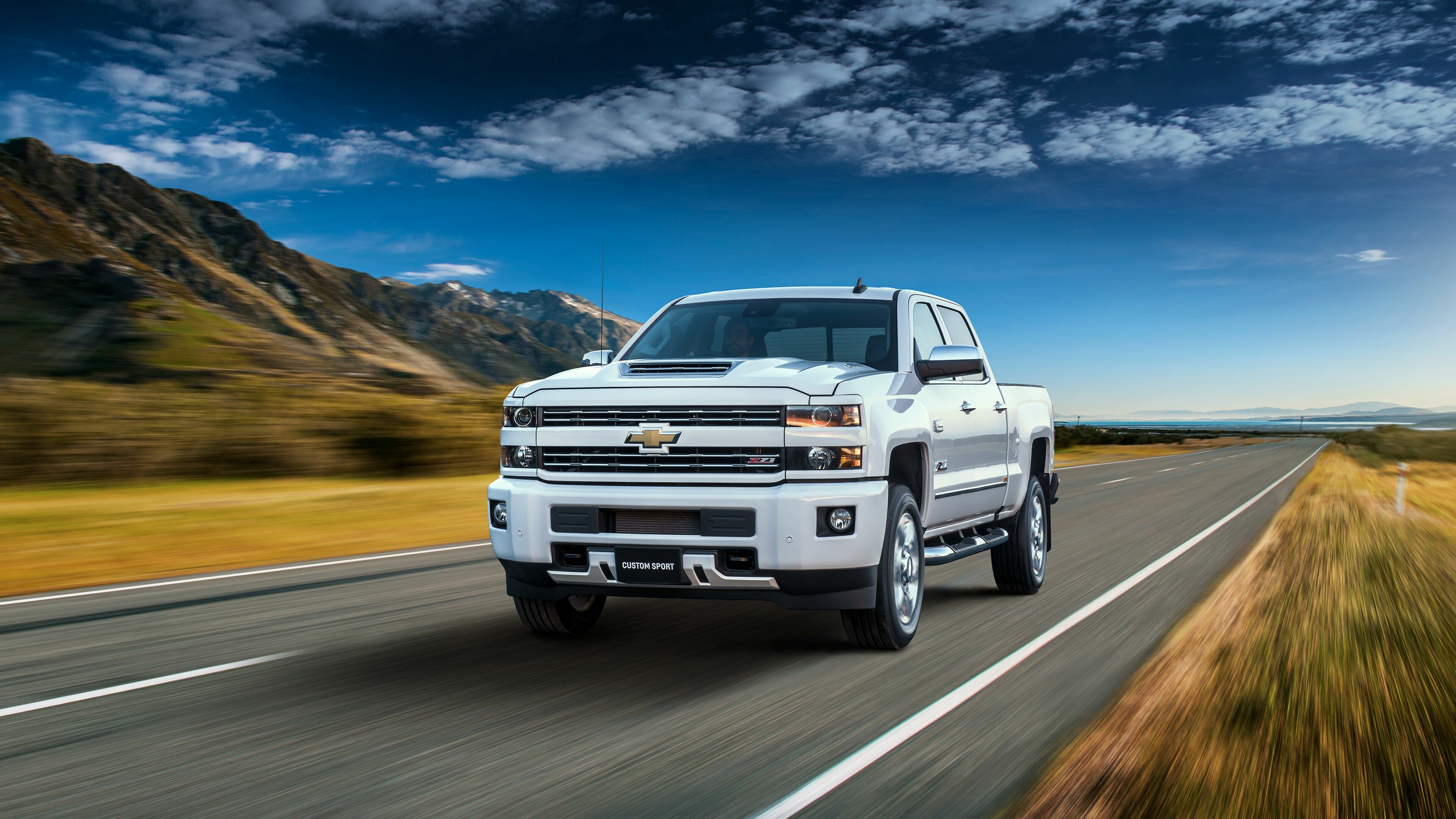 Chevrolet Silverado, Blue wallpapers, 3840x2160 4K Desktop