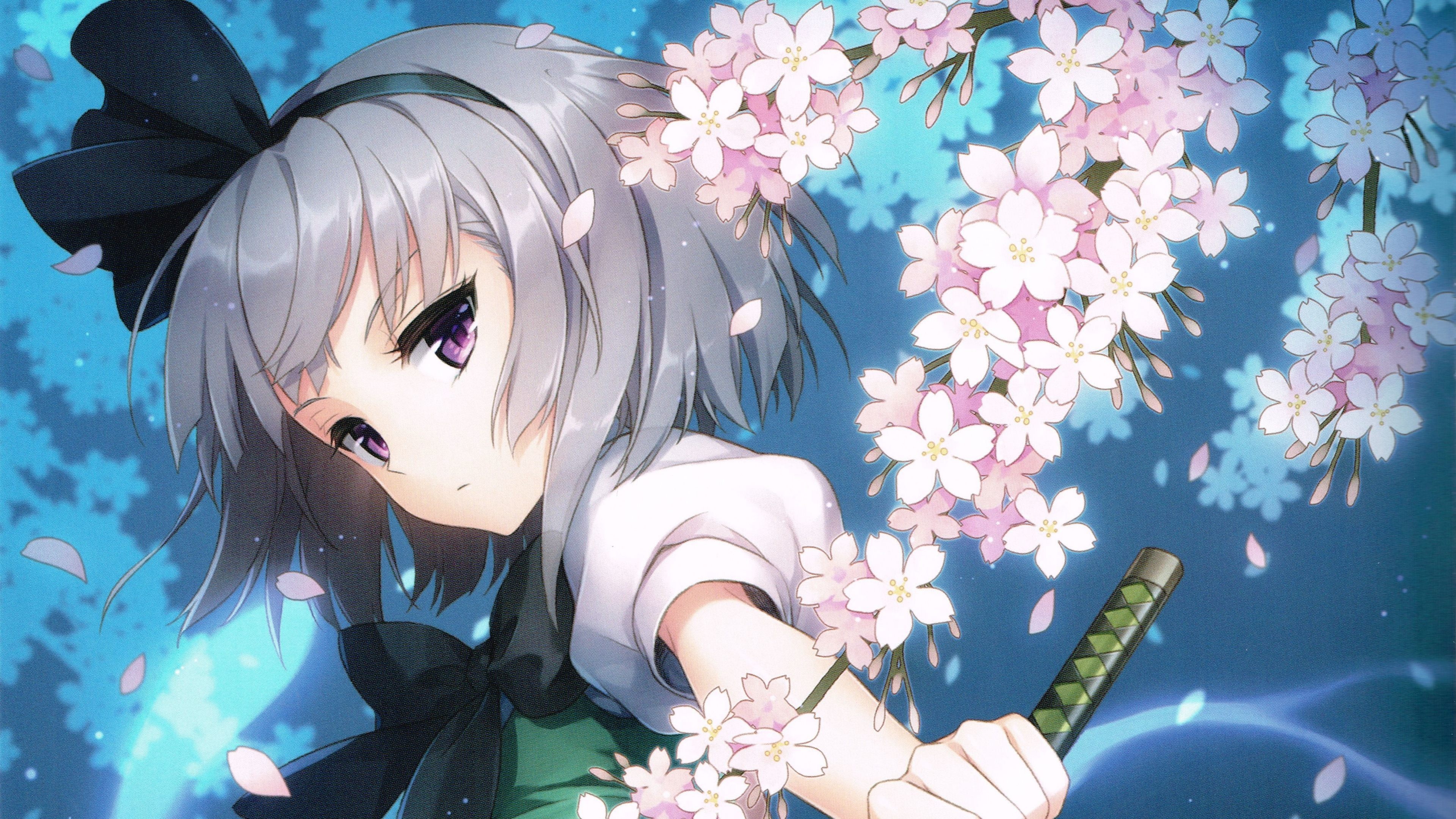 Konpaku Youmu, Anime Girls Wallpaper, 3840x2160 4K Desktop