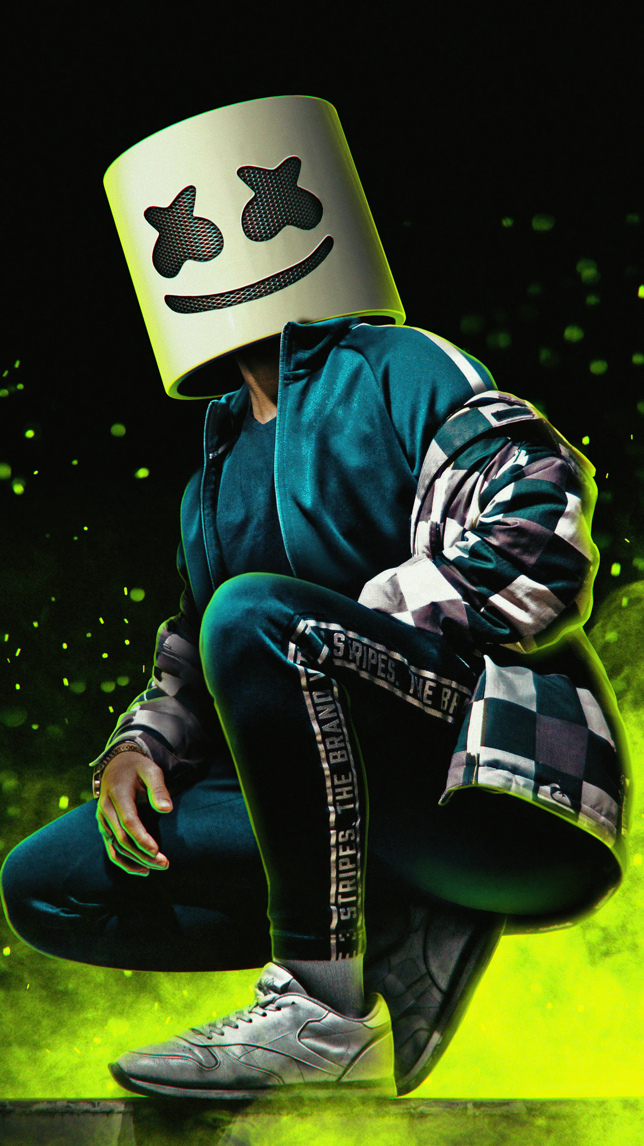 Marshmello, Electronic Music, Dynamic Visuals, Party Lights, Festive Ambiance, 2160x3840 4K Phone