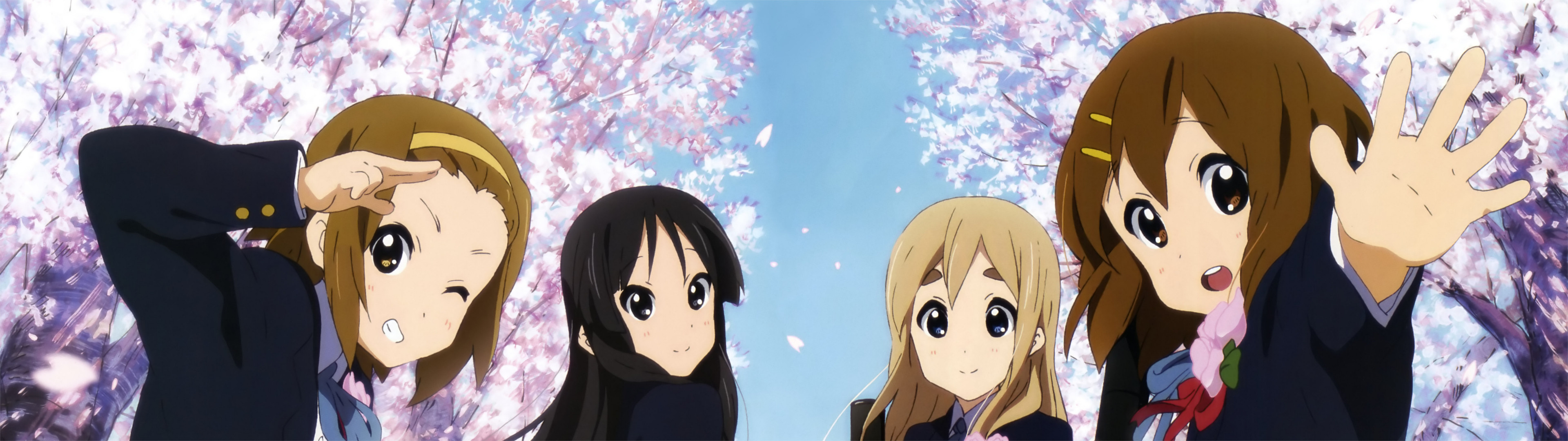 K-On!, Art, Illustration, 3840x1080 Dual Screen Desktop