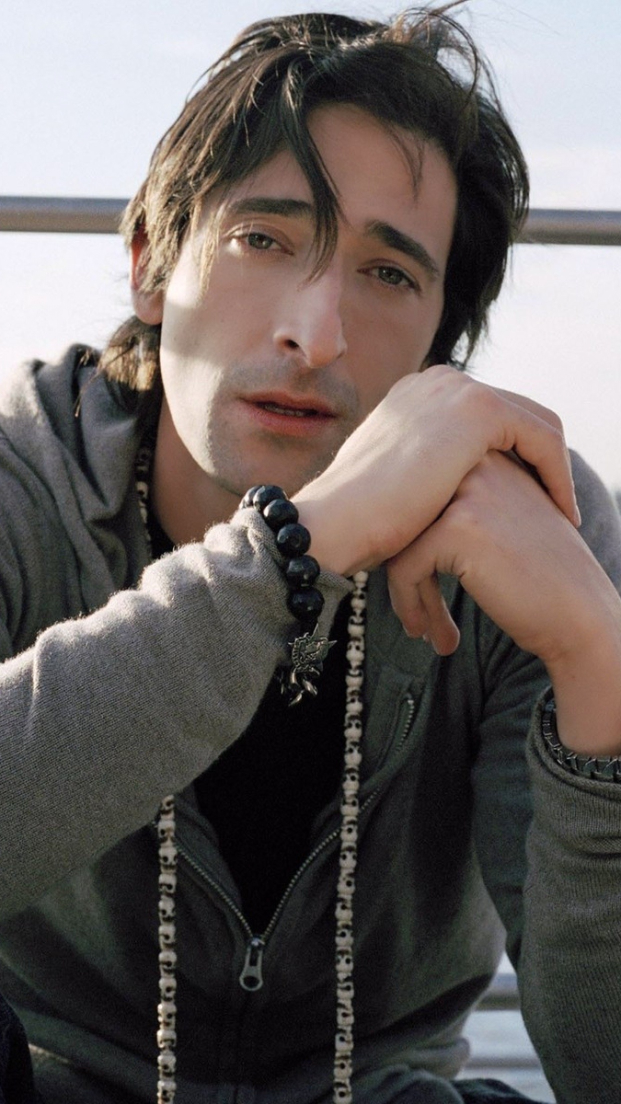 Adrien Brody, Brunette eyes, Men, Screen beauty, 1250x2210 HD Phone