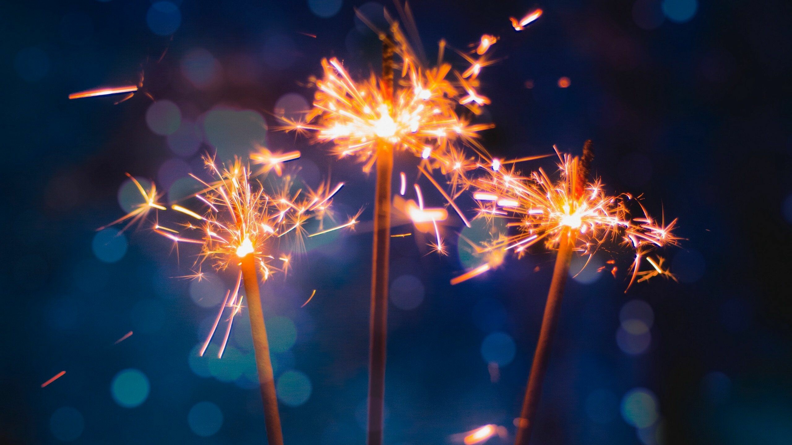 Sparkler desktop wallpapers, Festive celebration, Vibrant sparklers, Exciting atmosphere, 2560x1440 HD Desktop