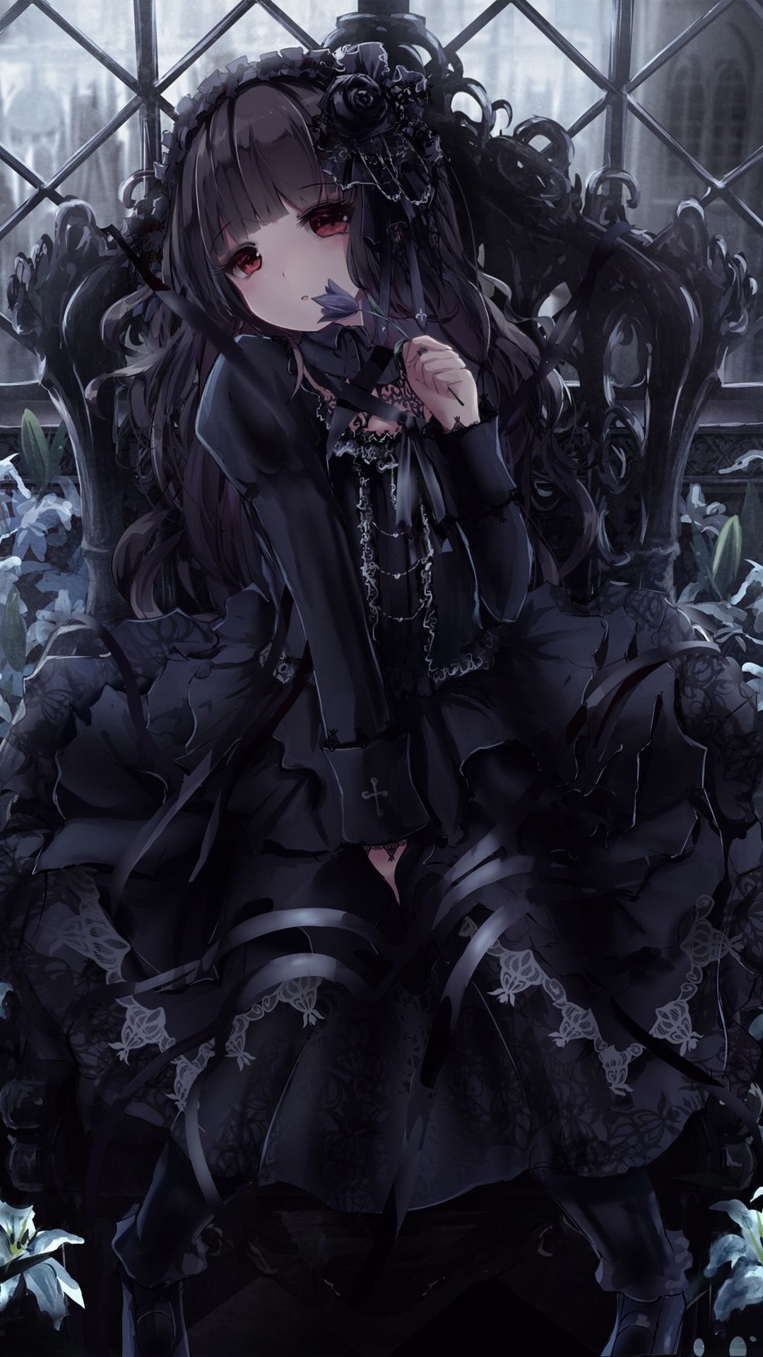 Gothic anime girl, Dark beauty, Artistic wallpapers, Unique aesthetics, 1080x1920 Full HD Phone