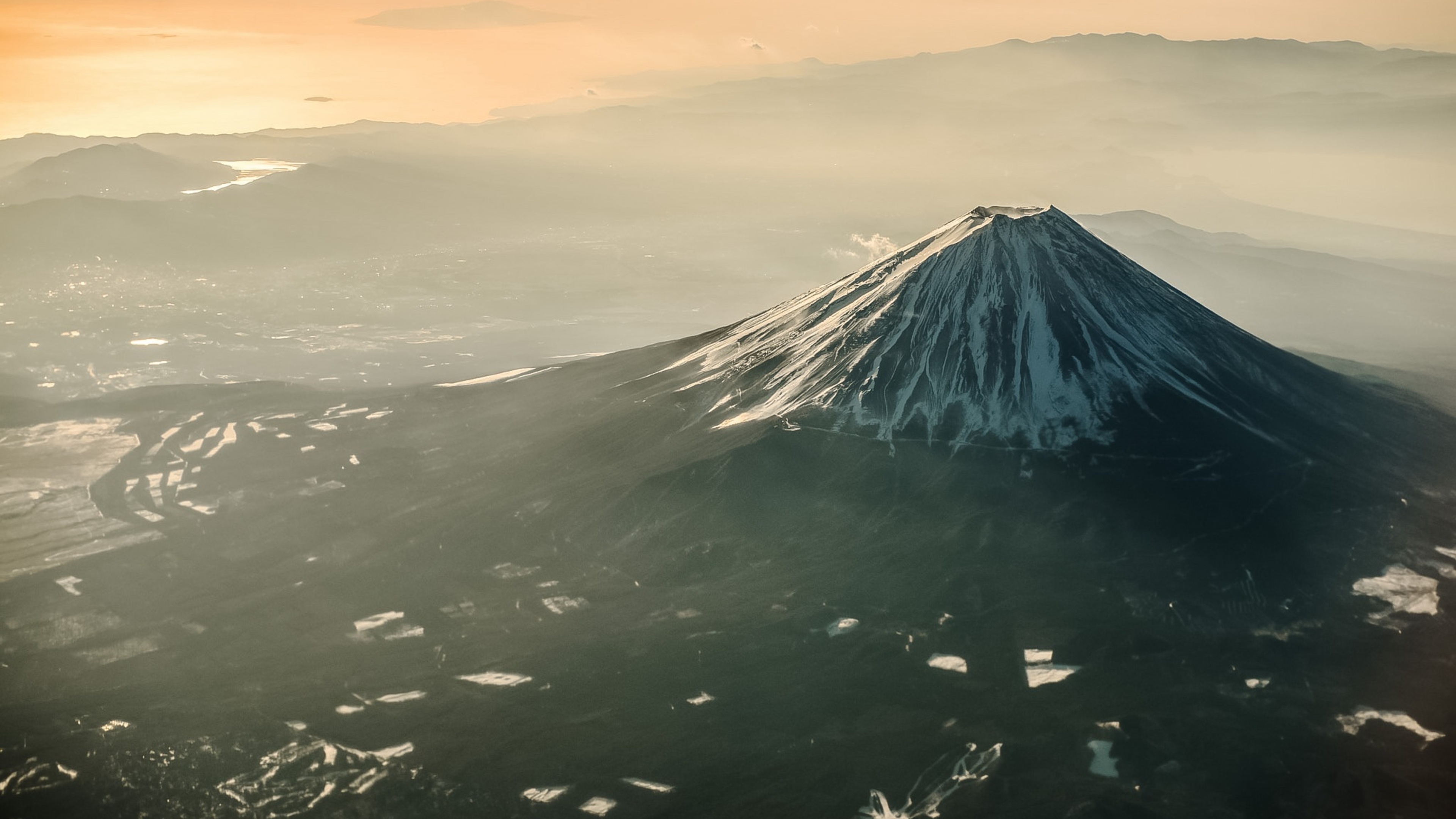 Aerial view, Mount Fuji Wallpaper, 3840x2160 4K Desktop