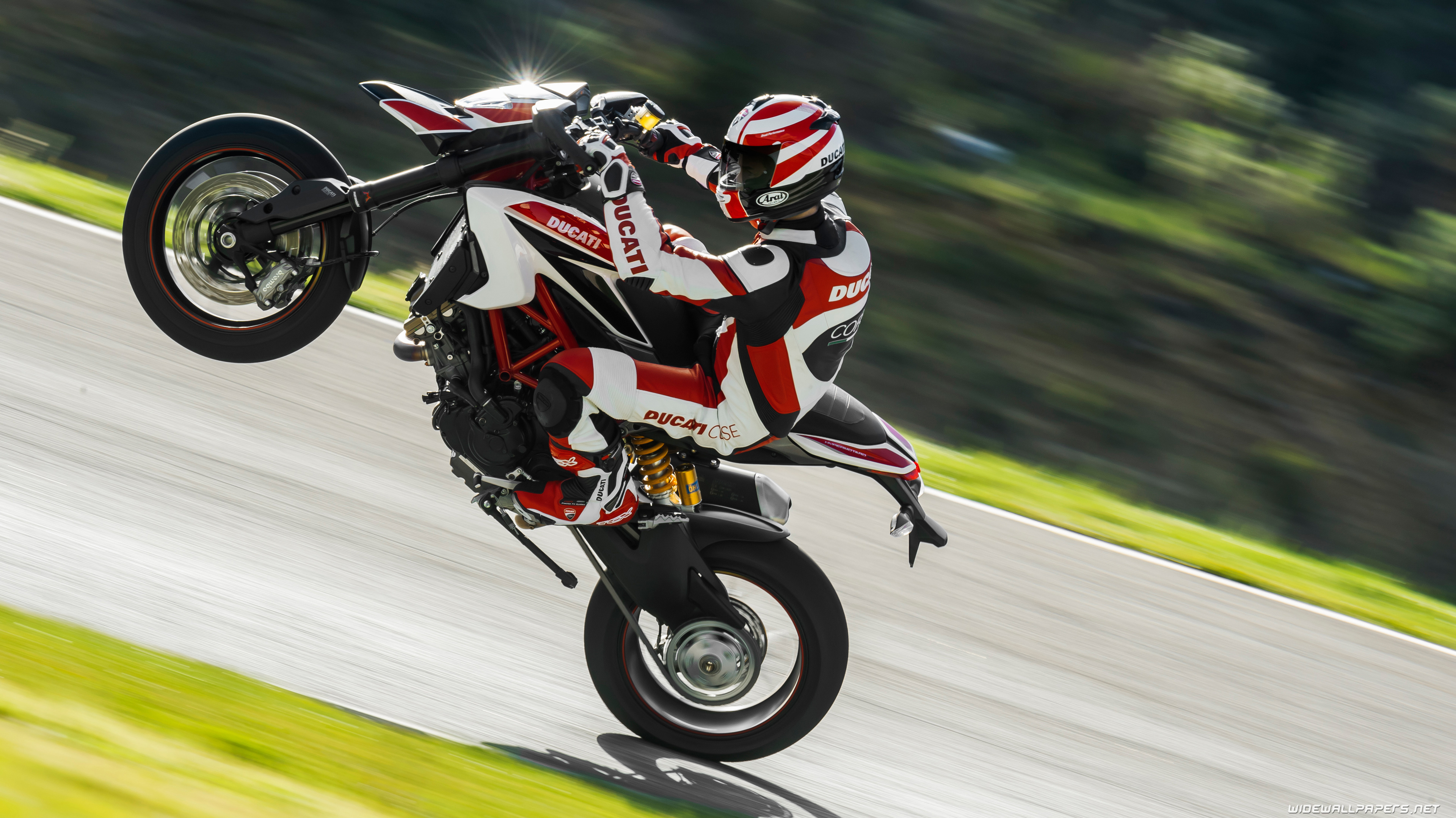 Ducati Hypermotard, Stunts Wallpaper, 3840x2160 4K Desktop