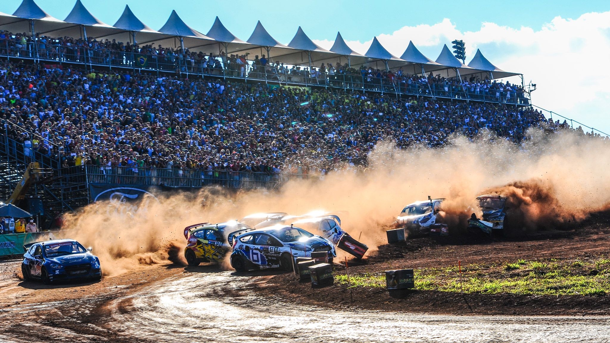 Rallycross wallpapers, Dynamic motion, High-speed action, Racing cars, 2050x1160 HD Desktop