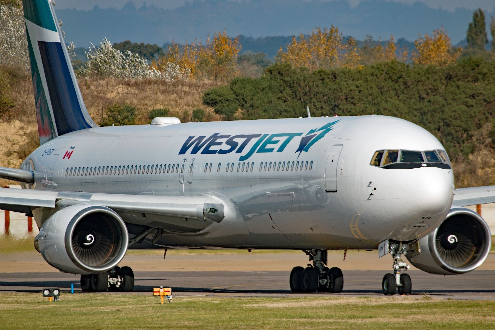 WestJet Airlines, Boeing 767, Canadian airlines, Foggy weather, 2050x1370 HD Desktop