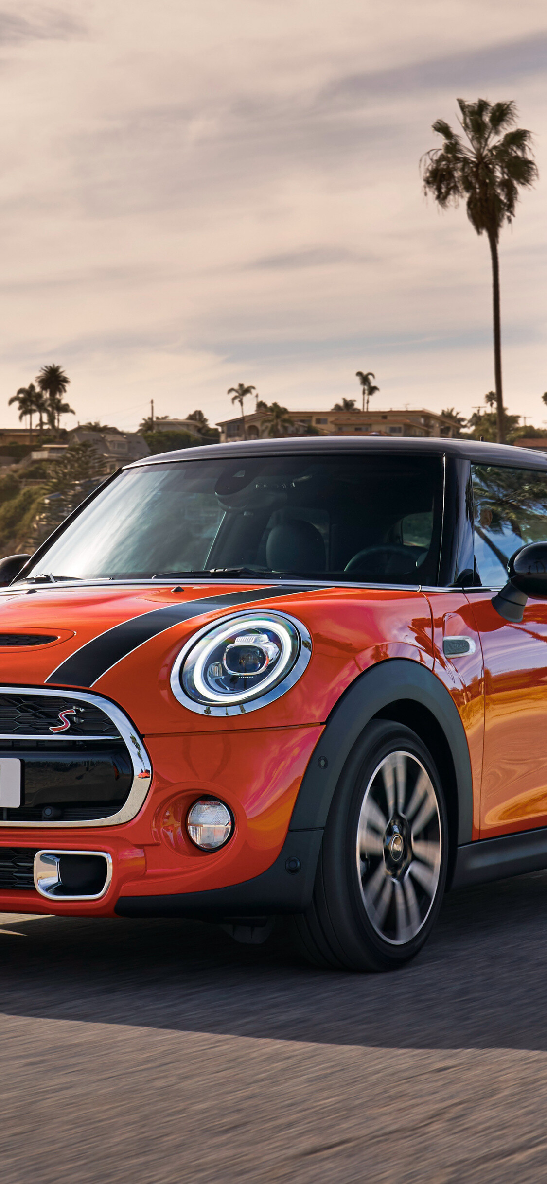 Orange MINI Cooper S, HD Image, Picture 14a3813c, 1130x2440 HD Phone