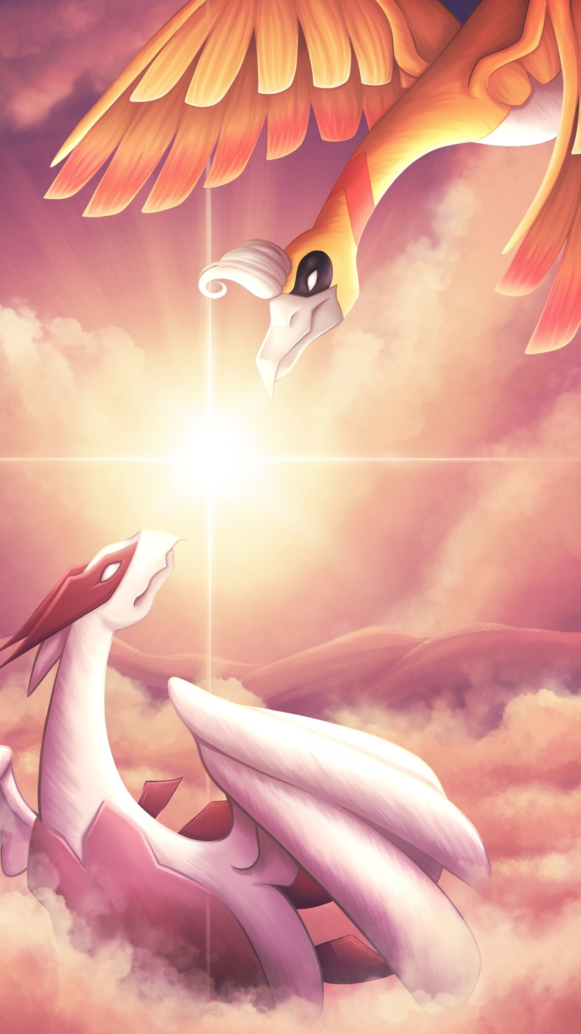 Beyond the clouds, Ho-Oh Wallpaper, 2000x3560 HD Phone