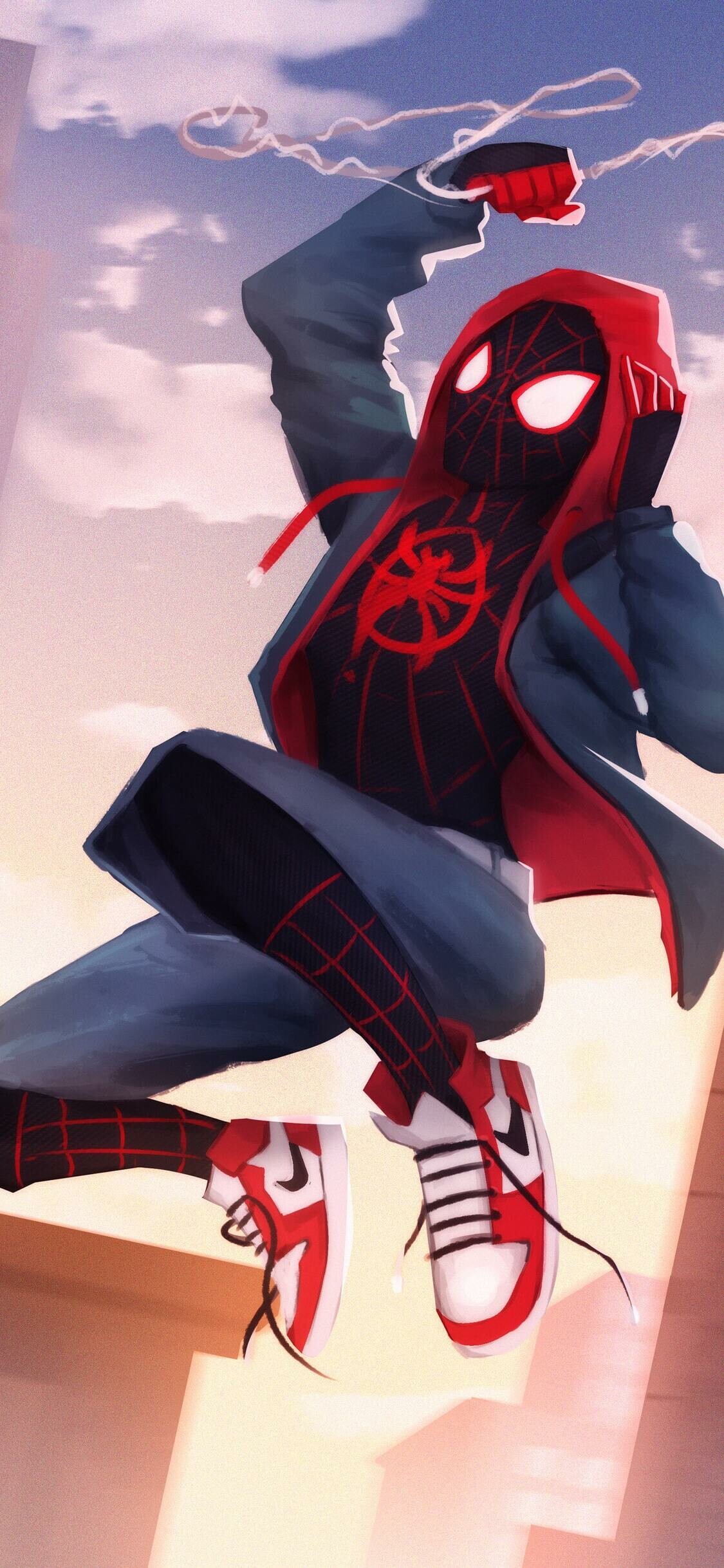 Spider-Man Spider-Verse wallpaper, Incredible HD wallpapers, Heroic poses, Comic book art, 1130x2440 HD Phone