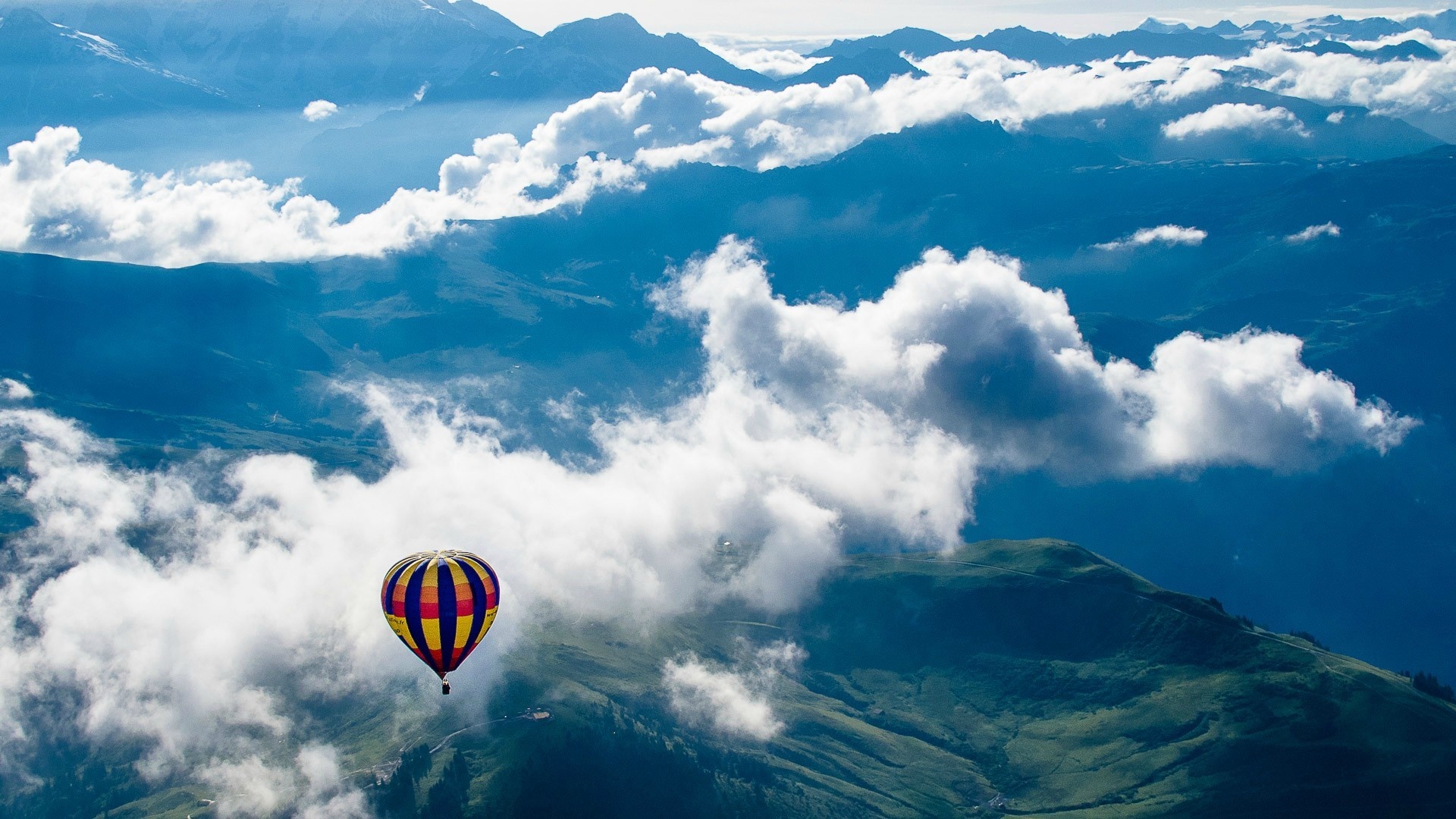 Air sports, Landscape mountains nature, Sky clouds, Alps mount, 1920x1080 Full HD Desktop