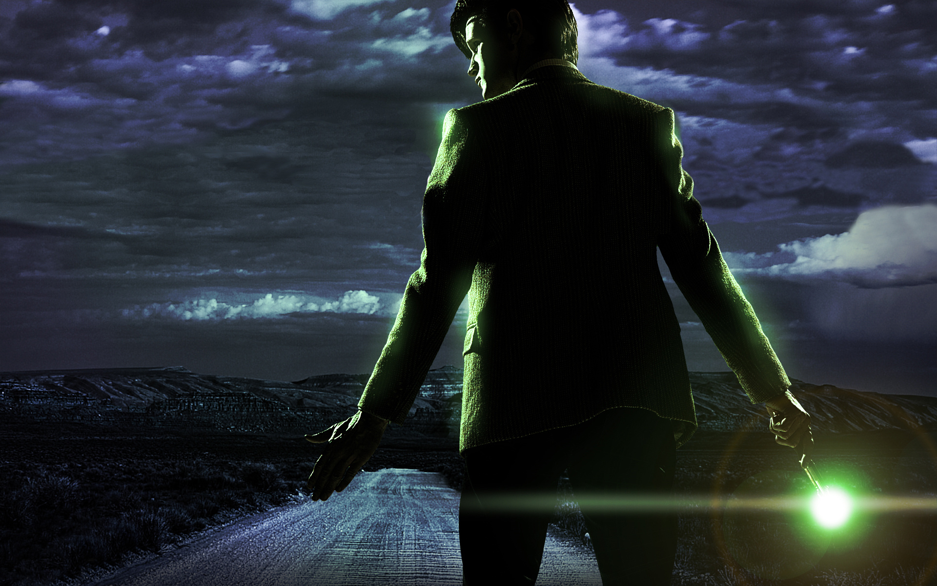 Matt Smith, Eleventh Doctor, Time and space traveler, TARDIS artwork, 1920x1200 HD Desktop