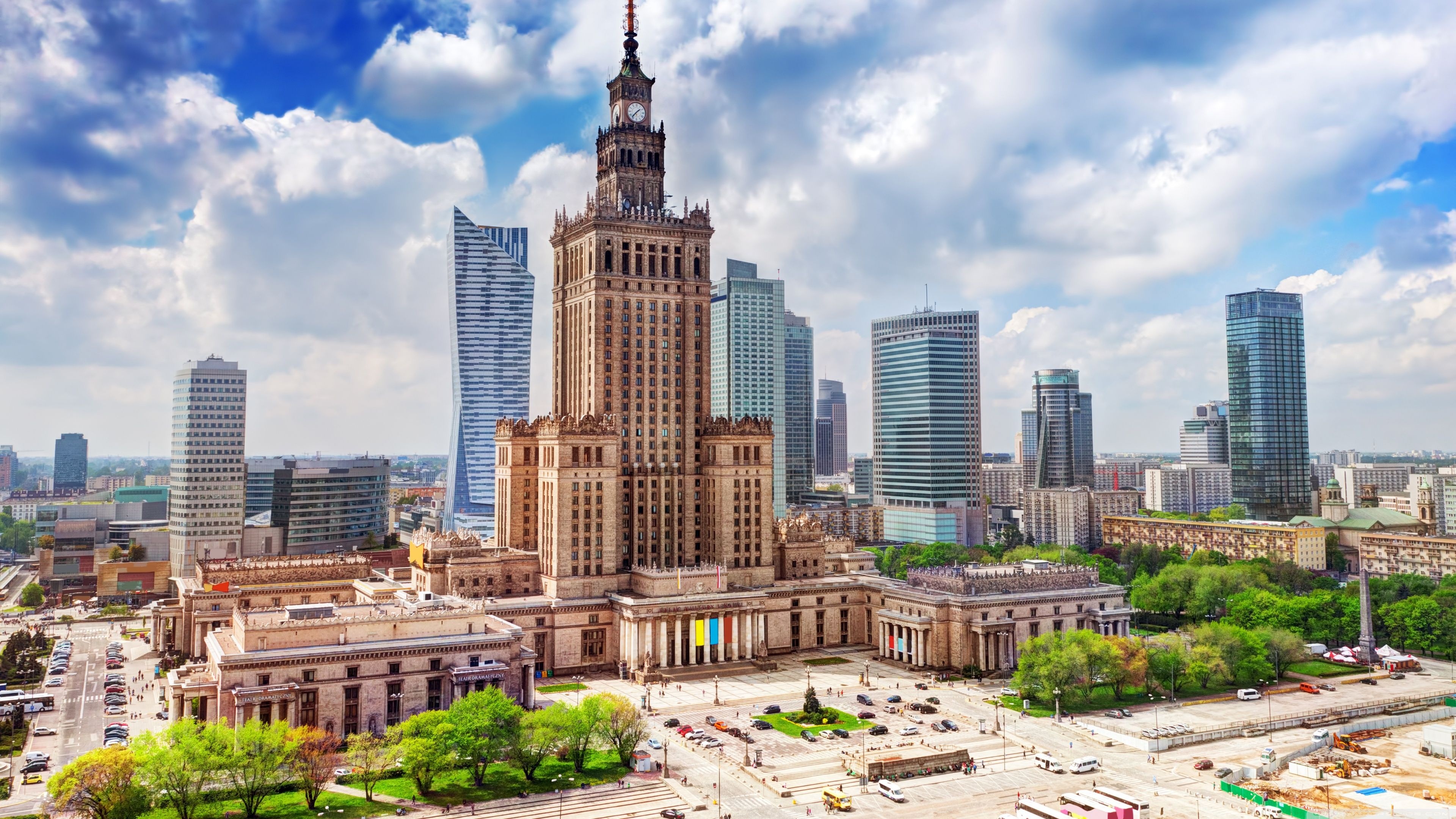 Warsaw, 4K Ultra HD, Culture backgrounds, Top free, 3840x2160 4K Desktop