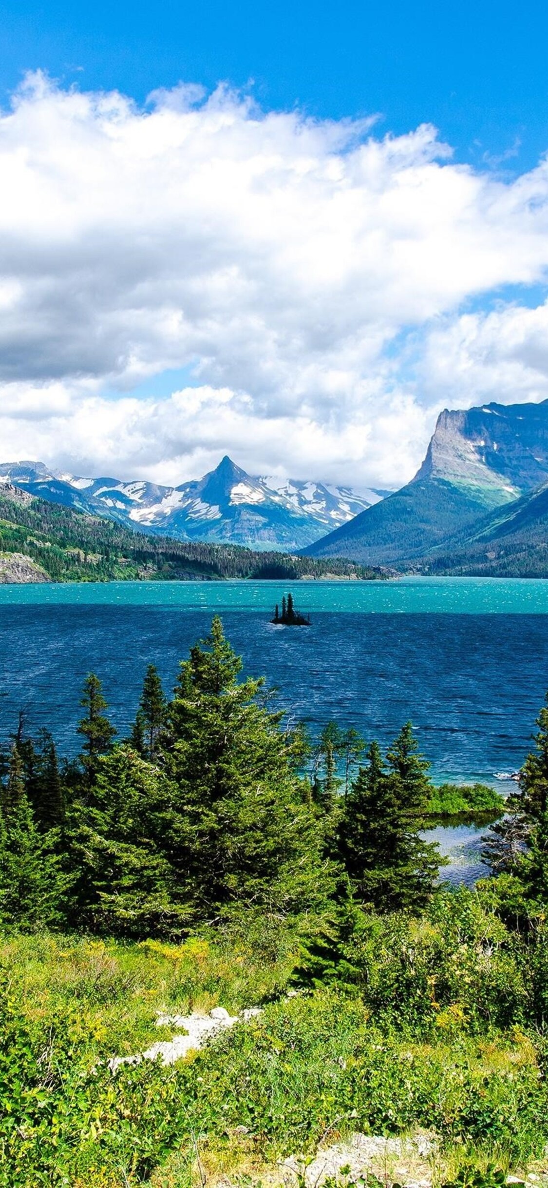 Glacier National Park, Travels, Saint Mary Lake, iPhone Wallpapers, 1130x2440 HD Phone