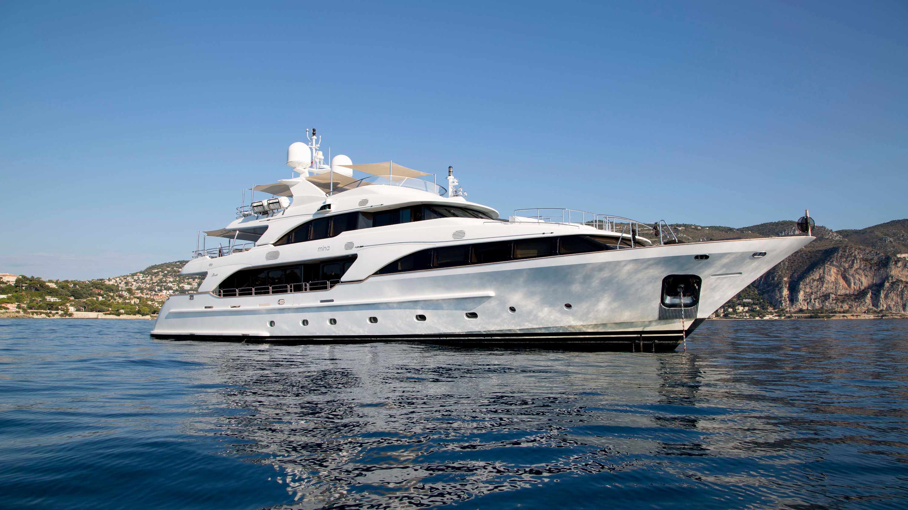 Benetti Mina, Yacht Wallpaper, 3000x1690 HD Desktop