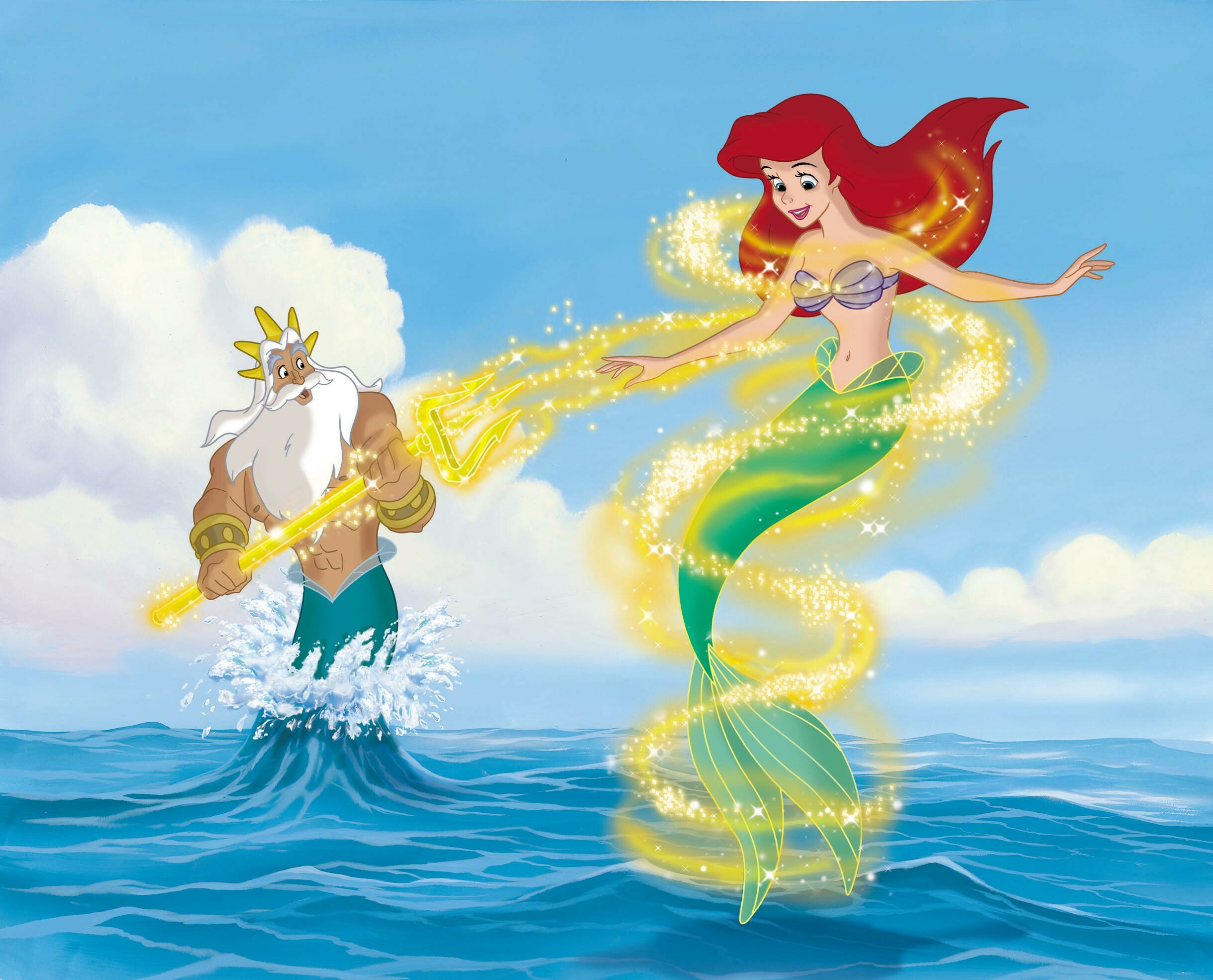 King Triton and Ariel, The Little Mermaid Wallpaper, 2440x1970 HD Desktop