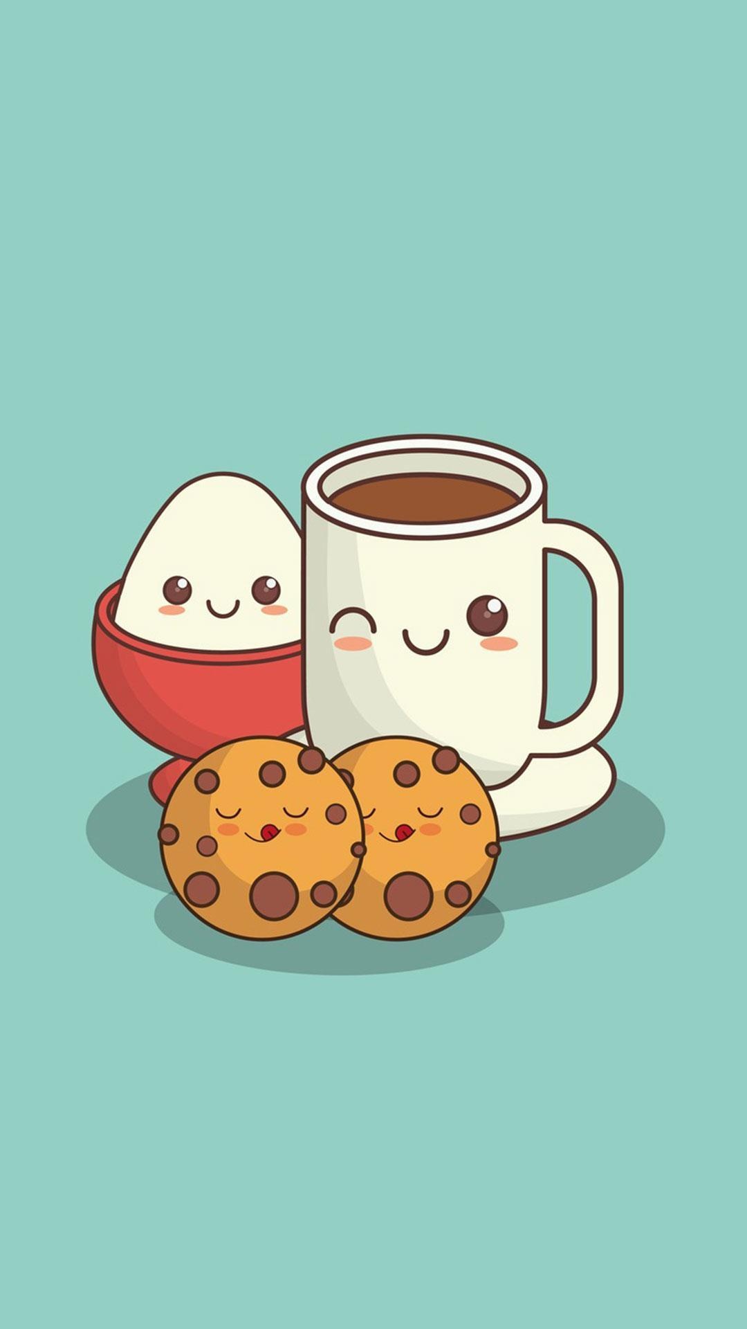 Kawaii, Food wallpapers, Cute designs, Playful illustrations, 1080x1920 Full HD Phone