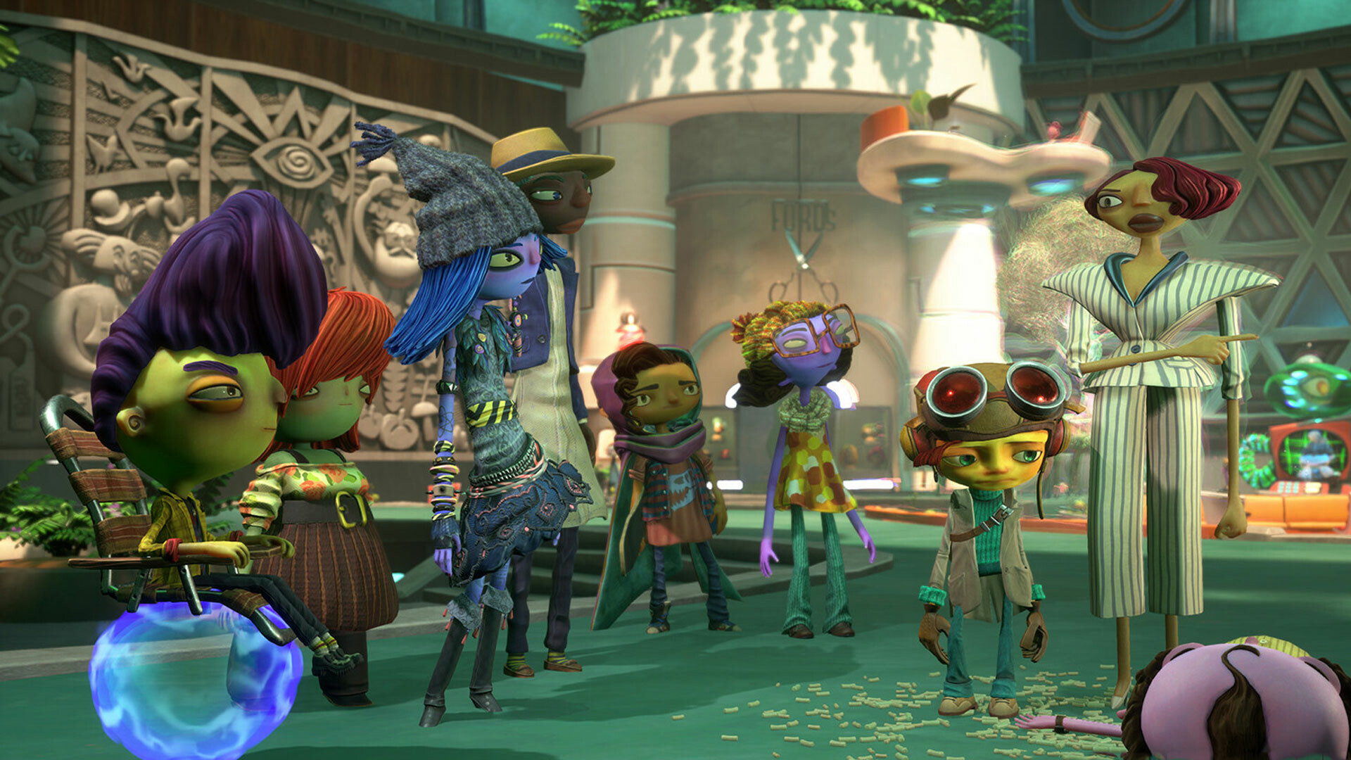 Psychonauts 2, Mind-bending adventure, Psychedelic visuals, Quirky characters, 1920x1080 Full HD Desktop