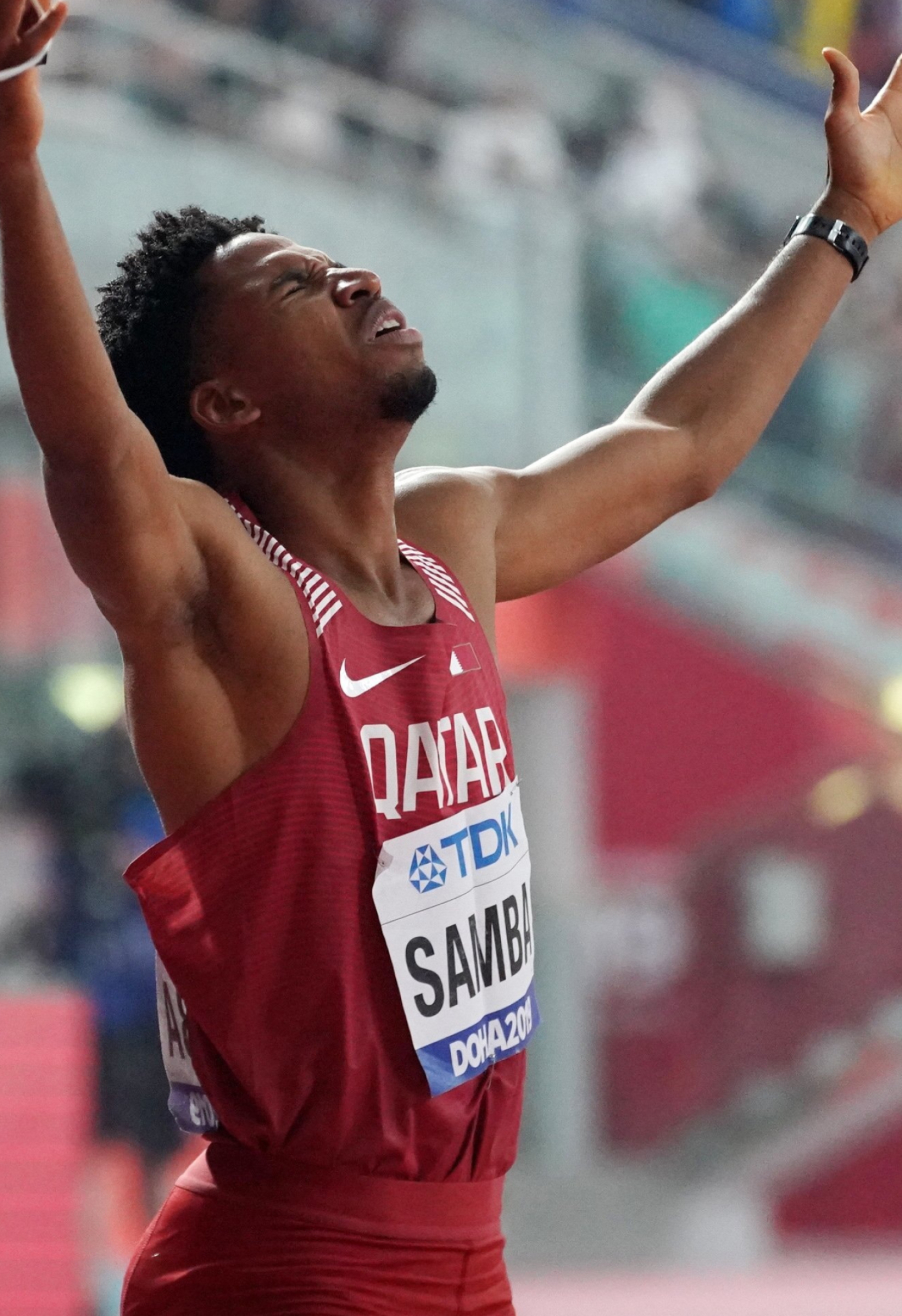 Abderrahman Samba, Doha world athletics championships, Hurdles final, Exciting gallery, 1800x2630 HD Phone