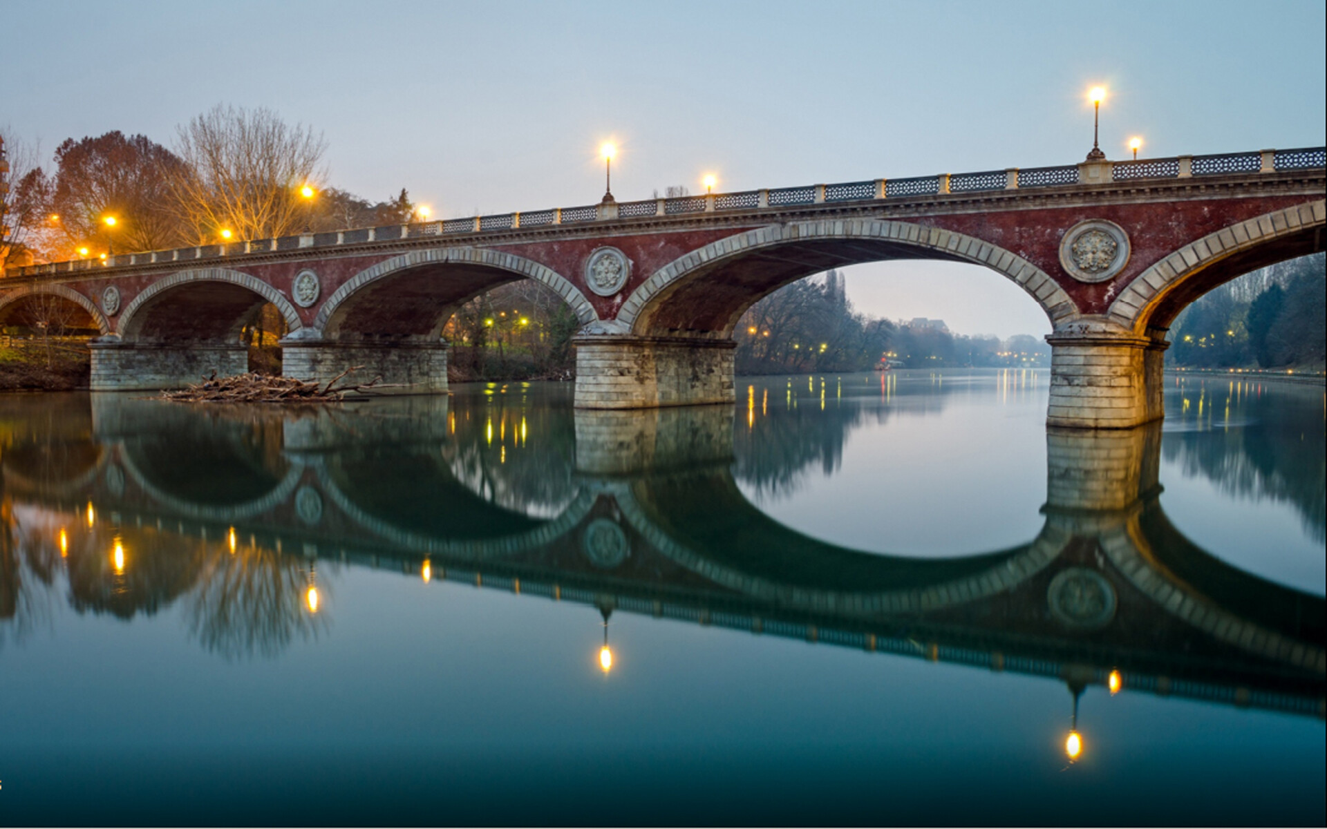 Turin, Ponte Isabella, Italian river, Captivating view, 1920x1200 HD Desktop