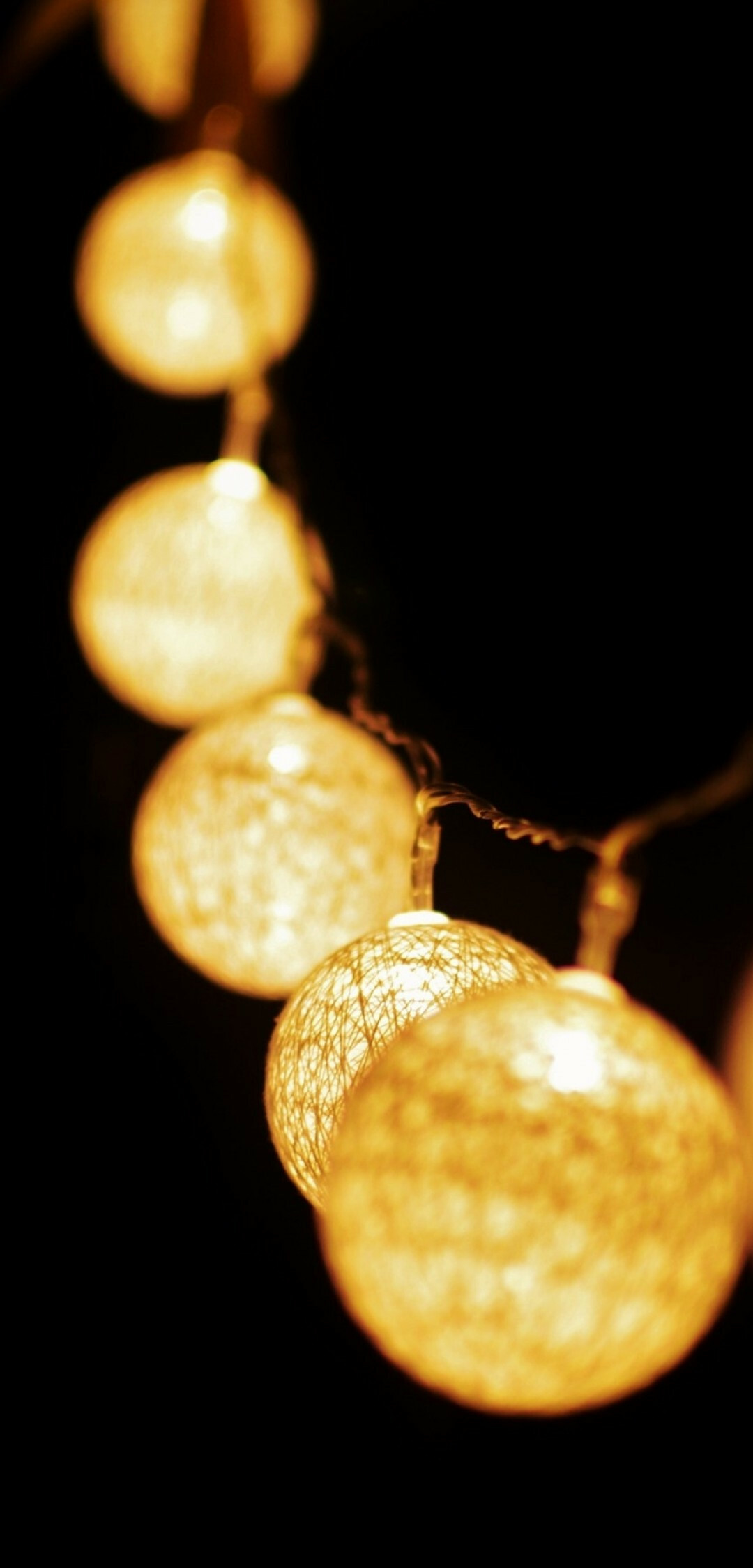 Lanterns light night sky, Garland wallpapers, Mystical ambiance, Festive lights, 1080x2250 HD Phone