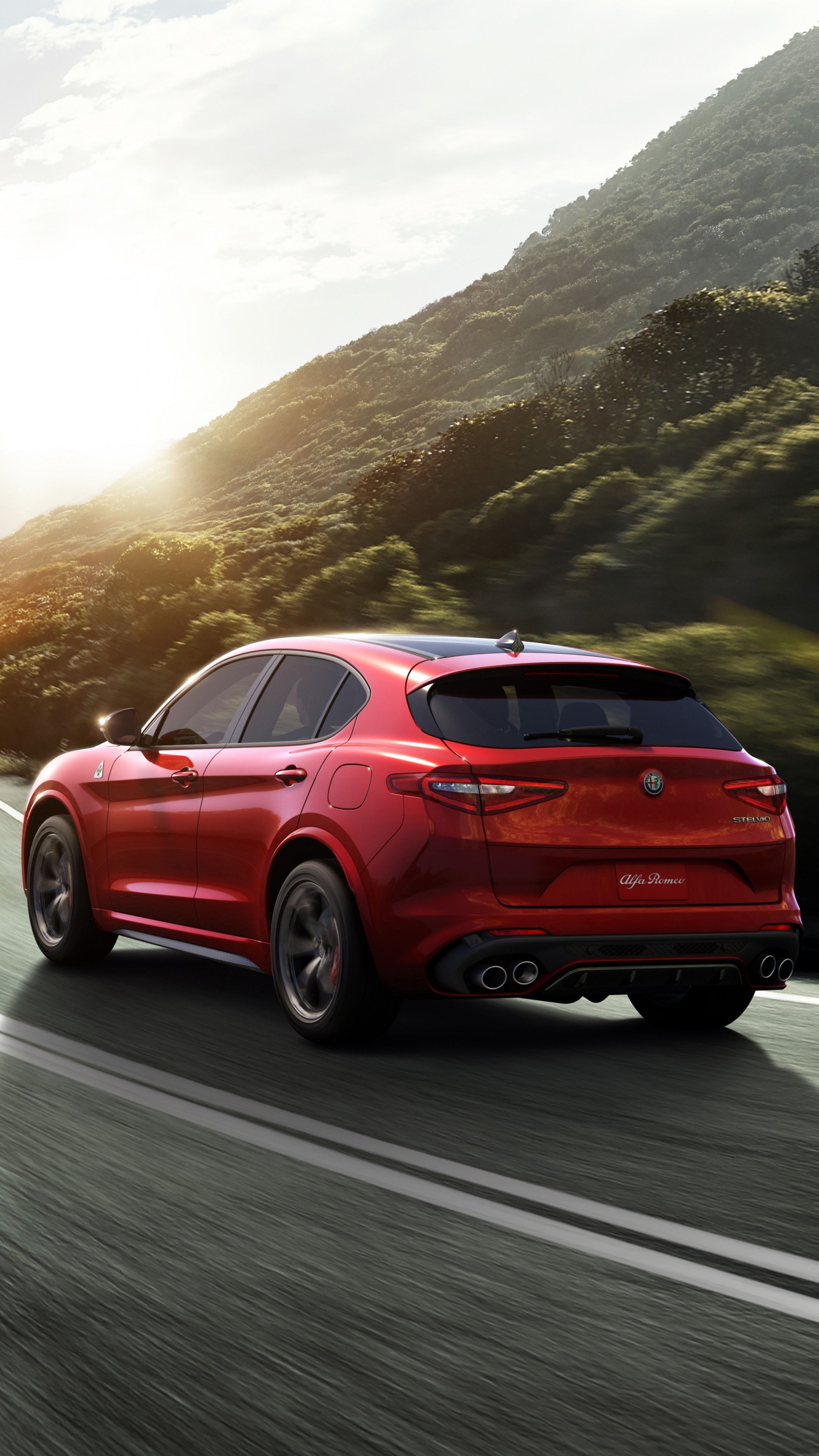 Stelvio Back View, Alfa Romeo Wallpaper, 2160x3840 4K Phone