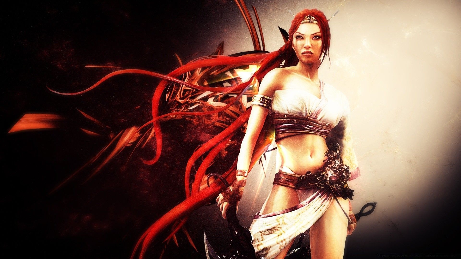 Heavenly Sword, Nariko warrior, Exquisite art, Dynamic poses, 1920x1080 Full HD Desktop