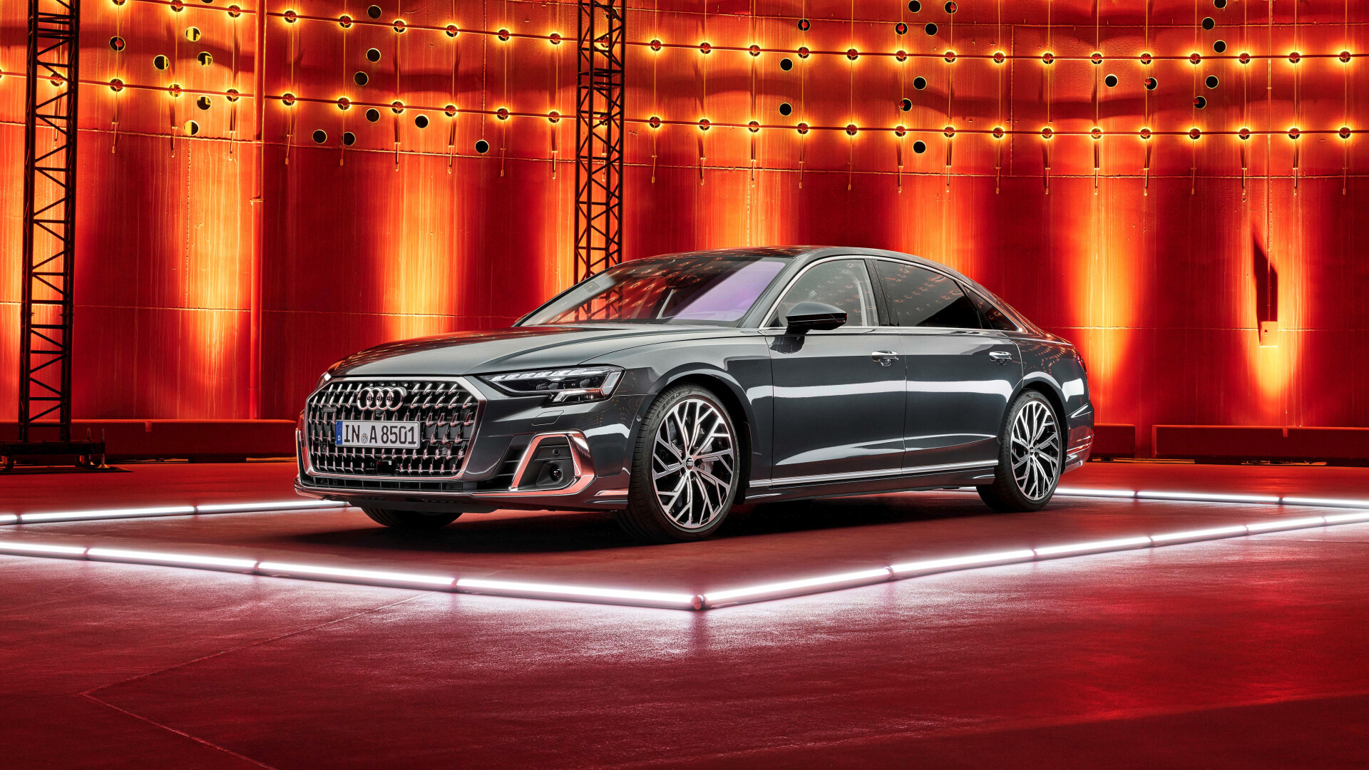 Audi A8 L 2022, Desktop wallpaper, Future of luxury, Cutting-edge technology, 1920x1080 Full HD Desktop