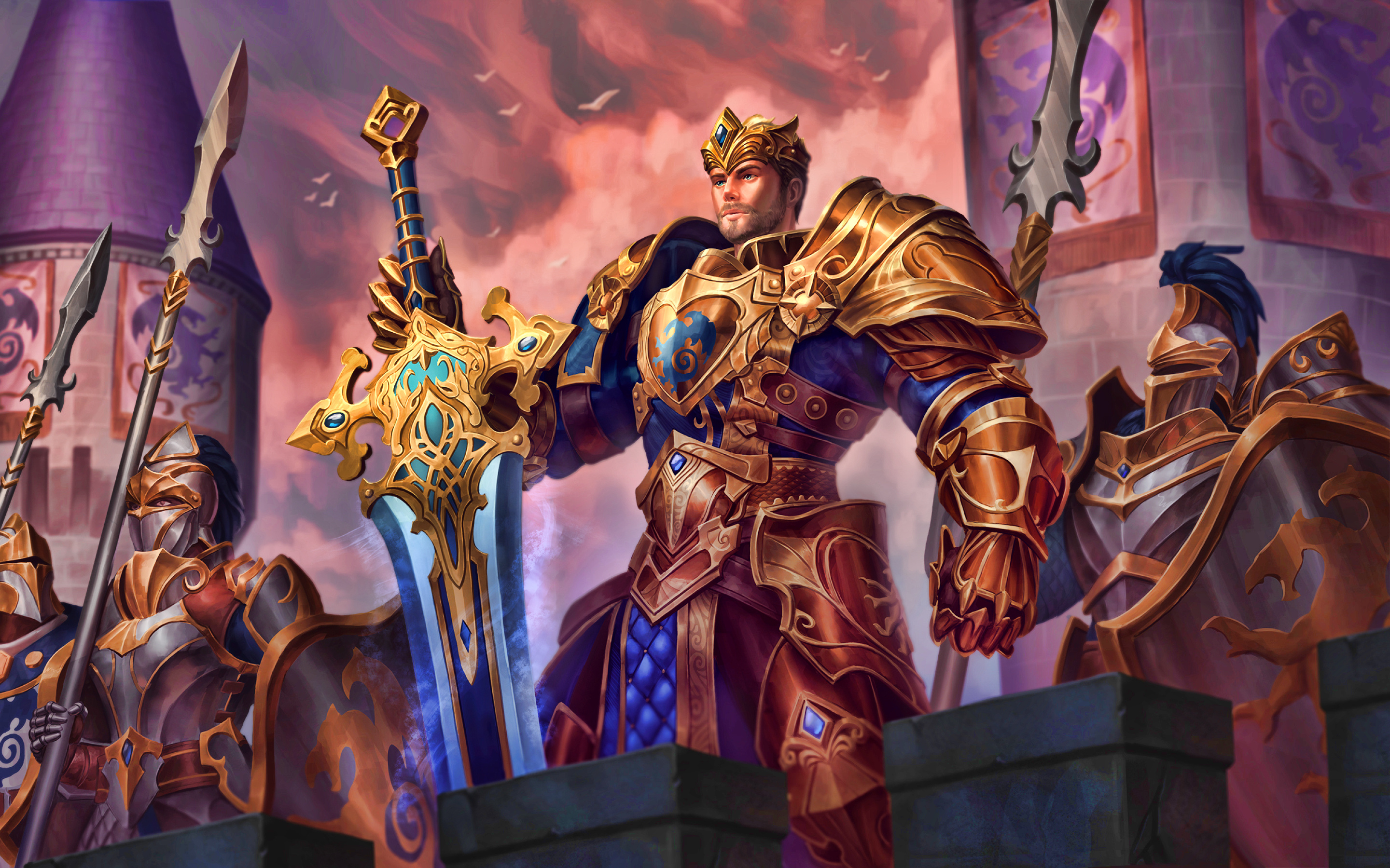 King Arthur, Smite god, Moba, Smite characters, 2880x1800 HD Desktop