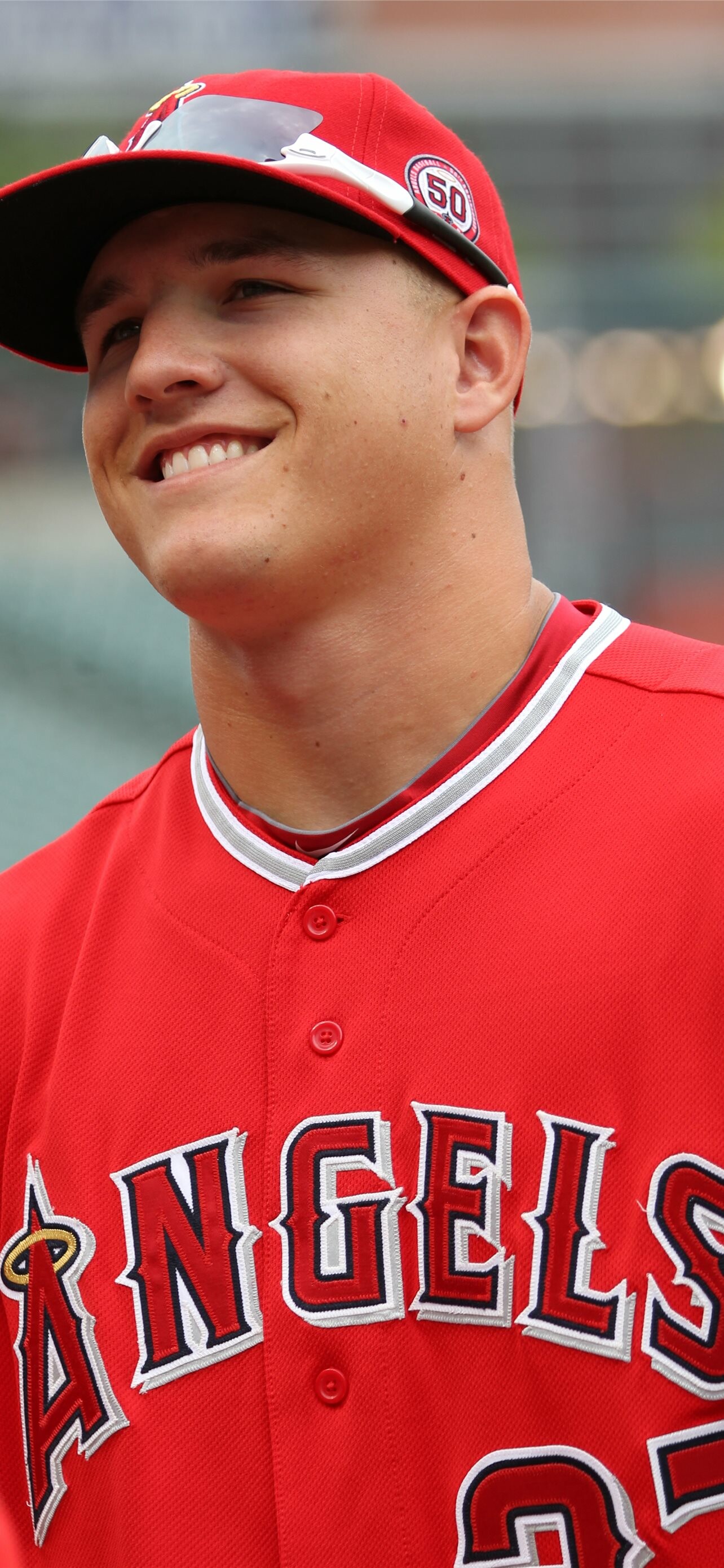 Mike Trout, Baseball superstar, Home run king, Los Angeles Angels, 1290x2780 HD Phone