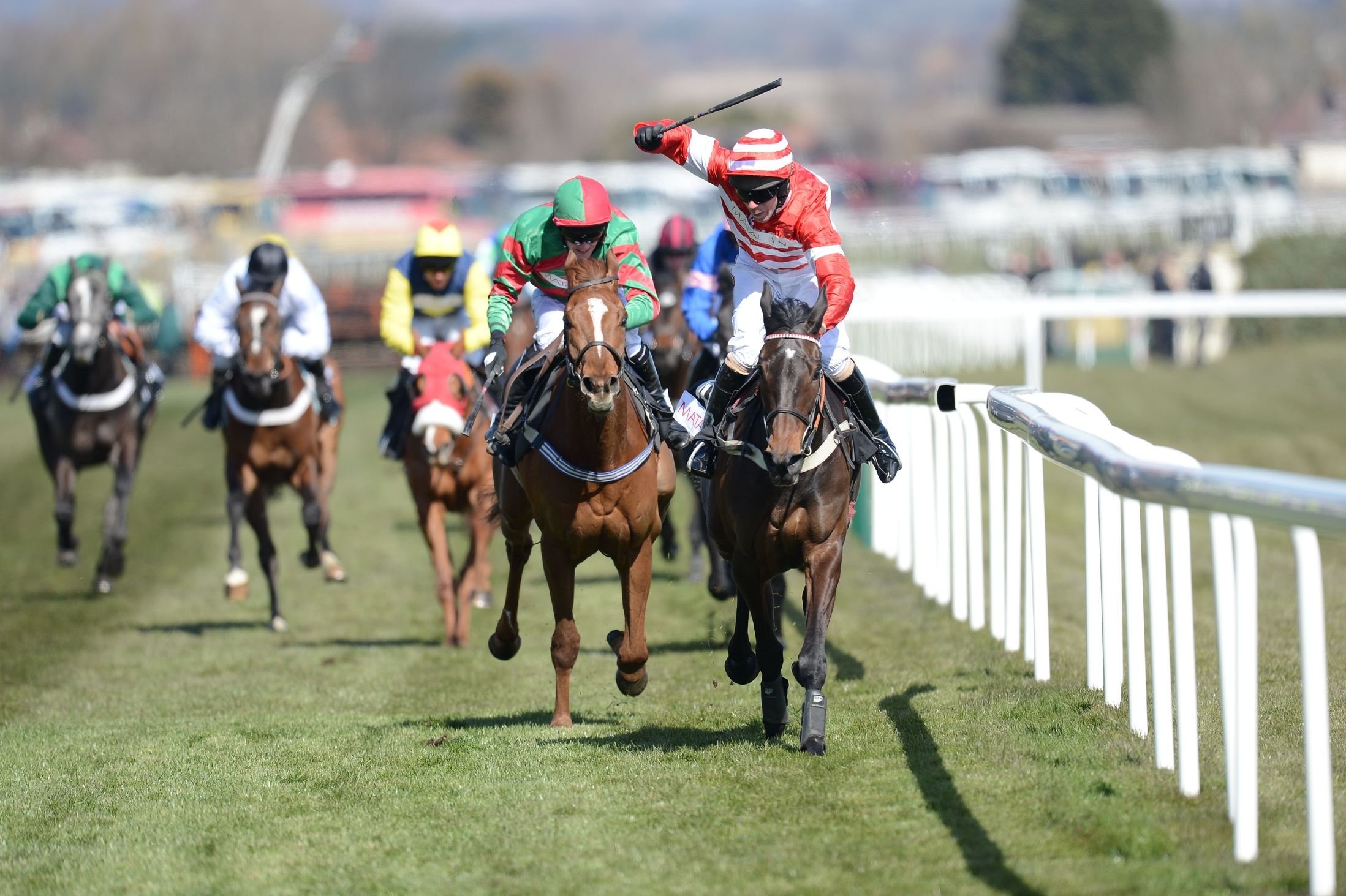 Horse racing excitement, Graceful equestrians, Thrilling finish line, Jockey's determination, 2200x1470 HD Desktop