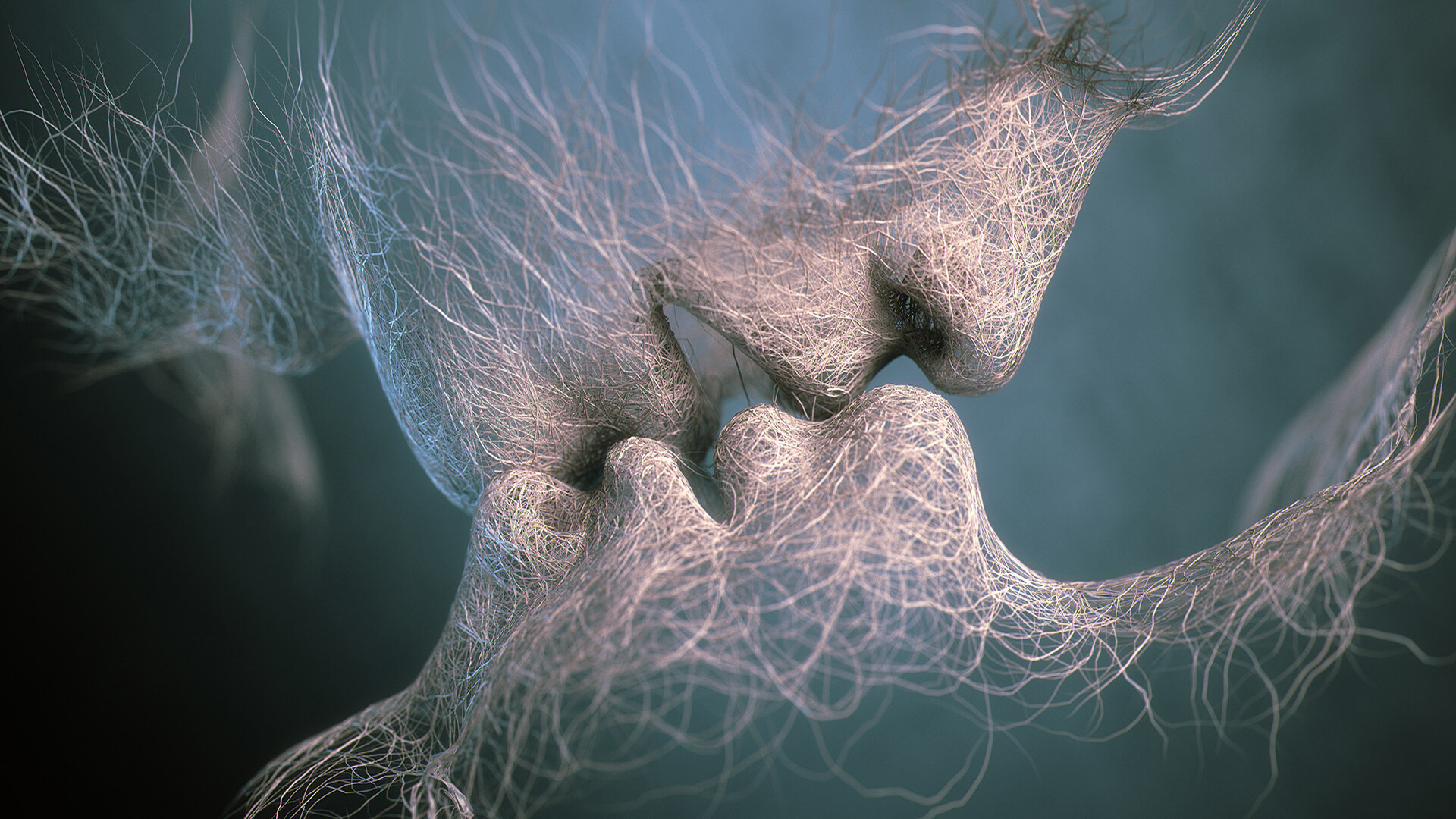 Kissing creative wallpaper, Artistic expression, Evocative imagery, Passionate moments, 1920x1080 Full HD Desktop