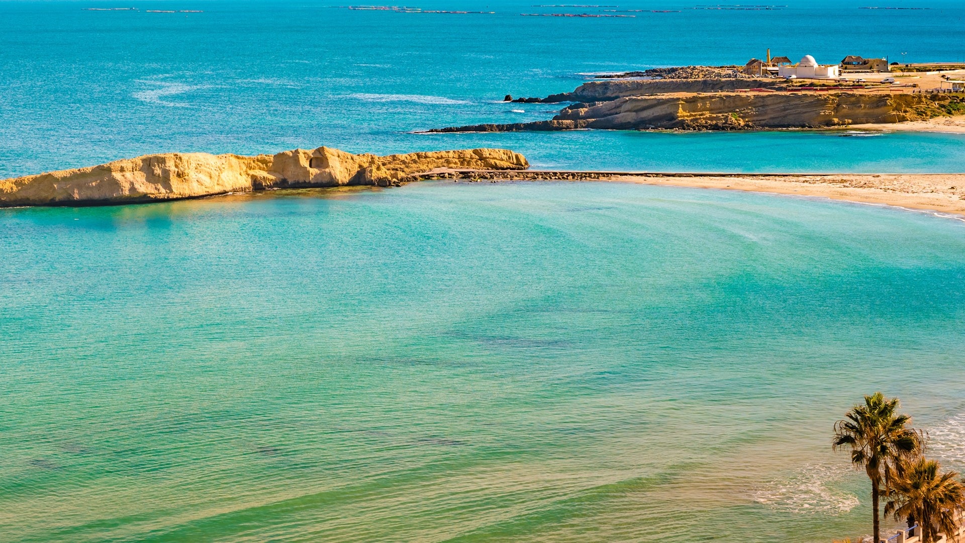 Tunisia, City and sea view, Observation tower, Panoramic vista, 1920x1080 Full HD Desktop