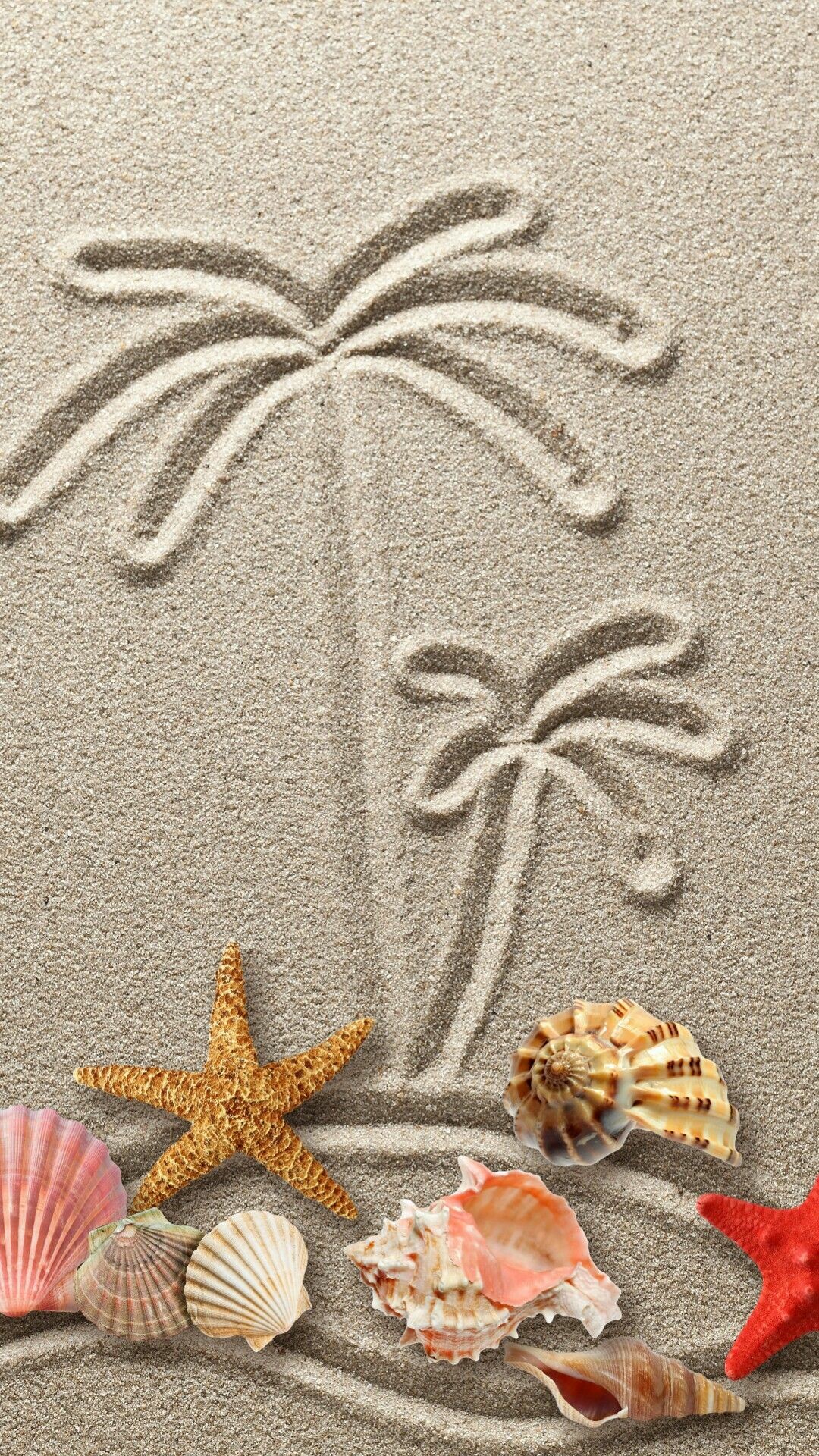 Starfish, Summer vacation, Beach vibes, Artistic iPhone wallpaper, 1080x1920 Full HD Phone