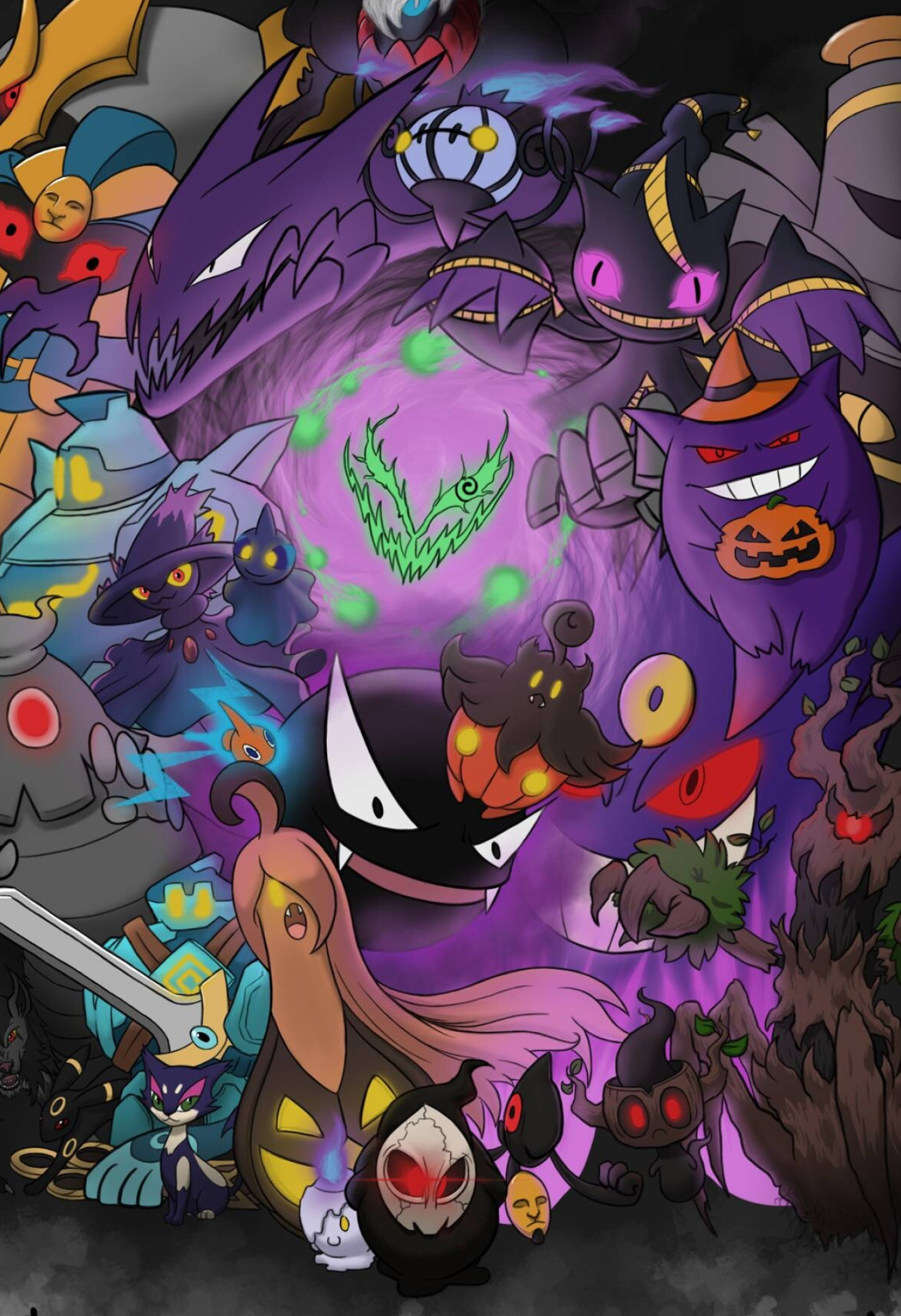 Pokemon Halloween, Gastly Wallpaper, 1470x2140 HD Phone