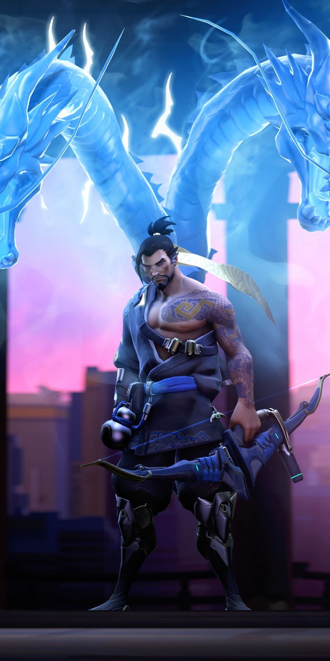 Archer, Hanzo, overwatch, art, wallpaper 1080x2160