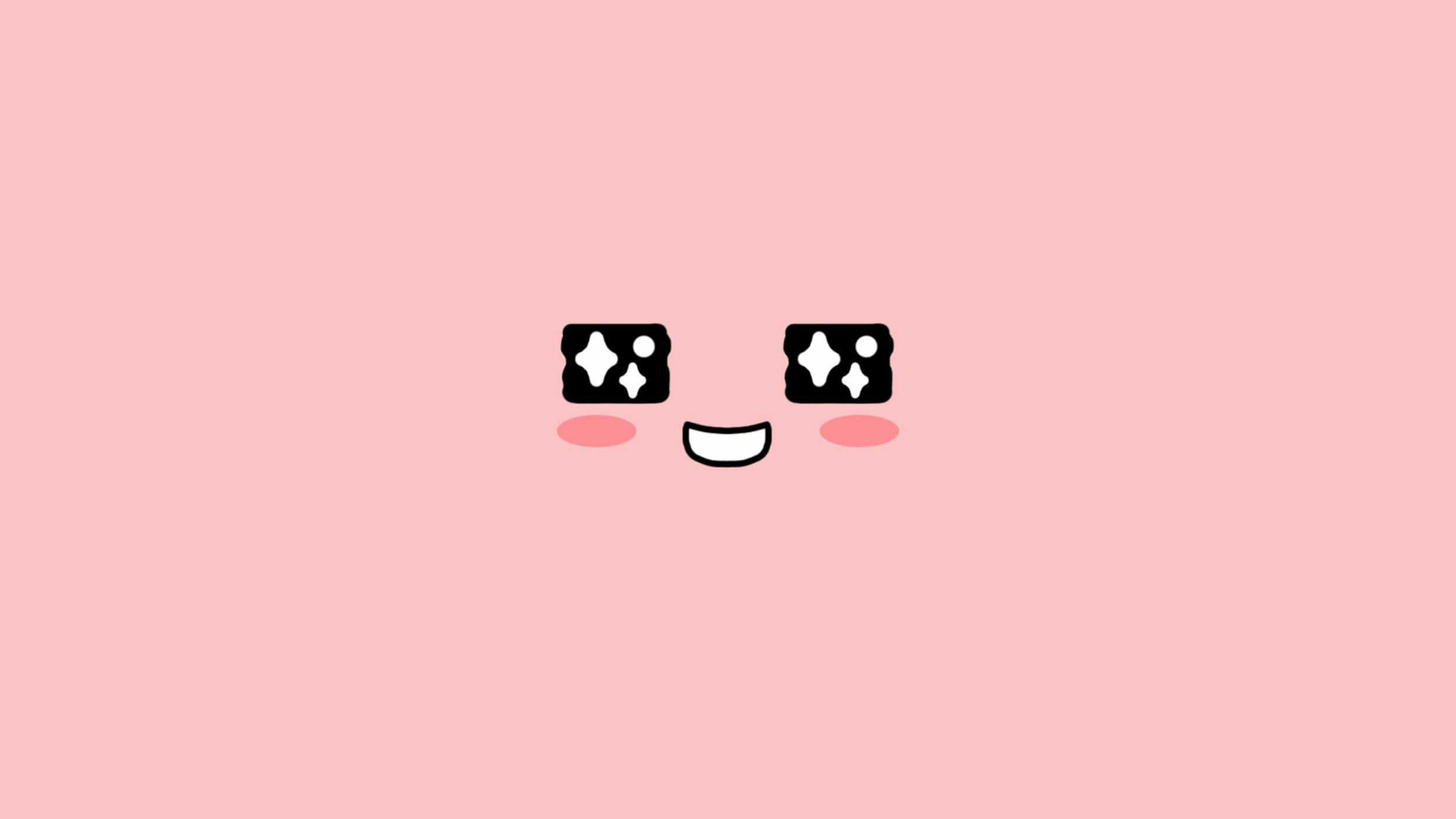 Kakao face, pink illustration, cute art, whimsical design, desktop laptop, 3840x2160 4K Desktop