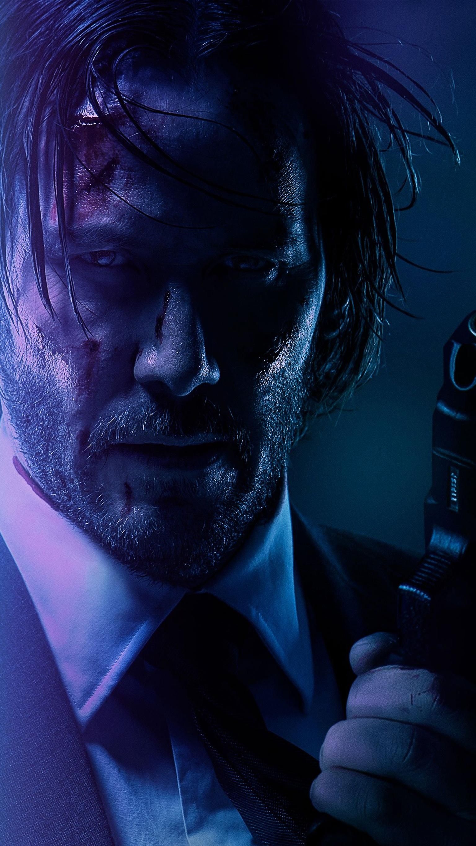 John Wick: Chapter 2, Keanu Reeves, Intense gunfights, Pulse-pounding action, 1540x2740 HD Phone