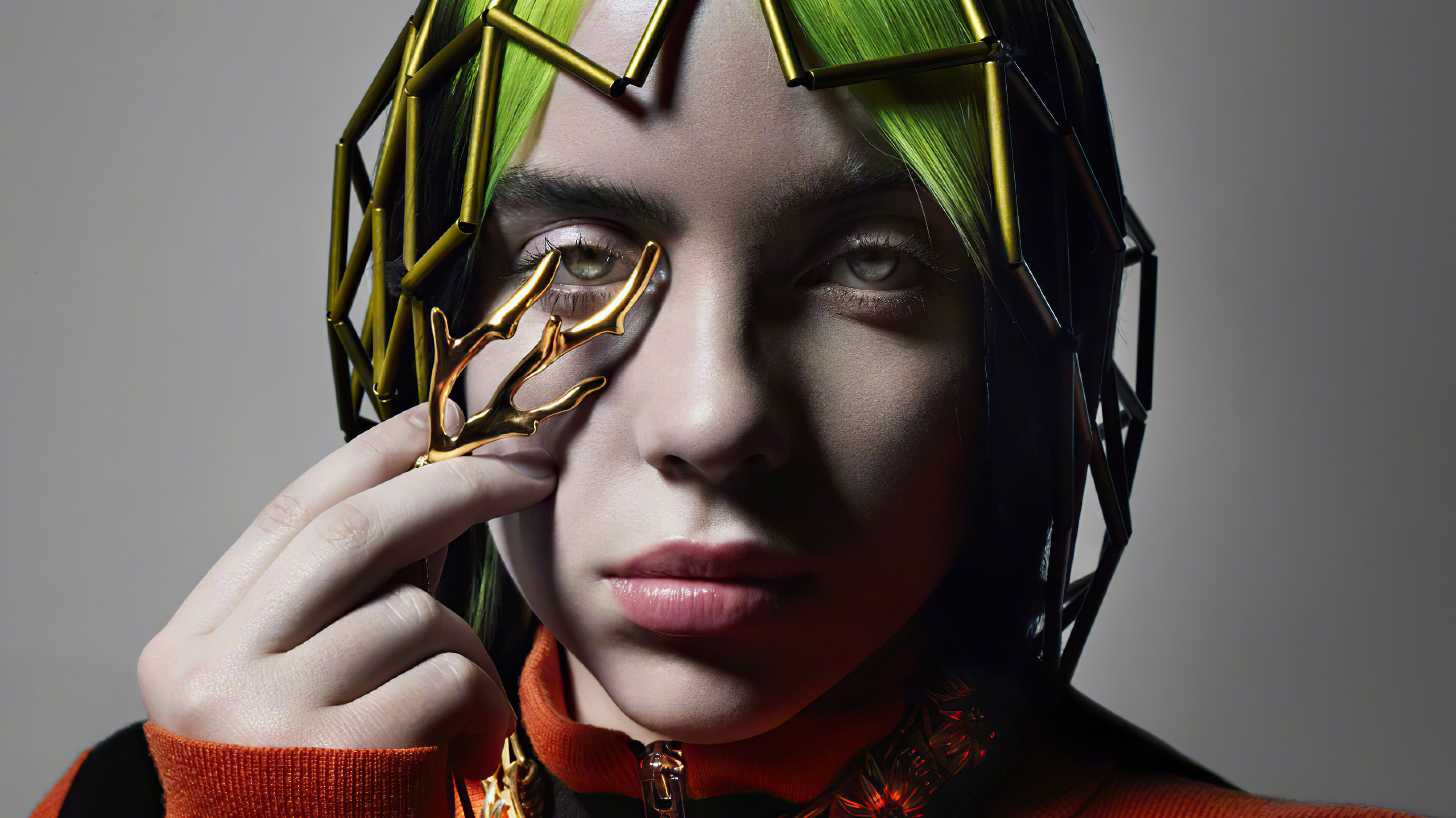 Billie Eilish 2021, Captivating wallpapers, Creative backgrounds, Artistic expression, 3840x2160 4K Desktop