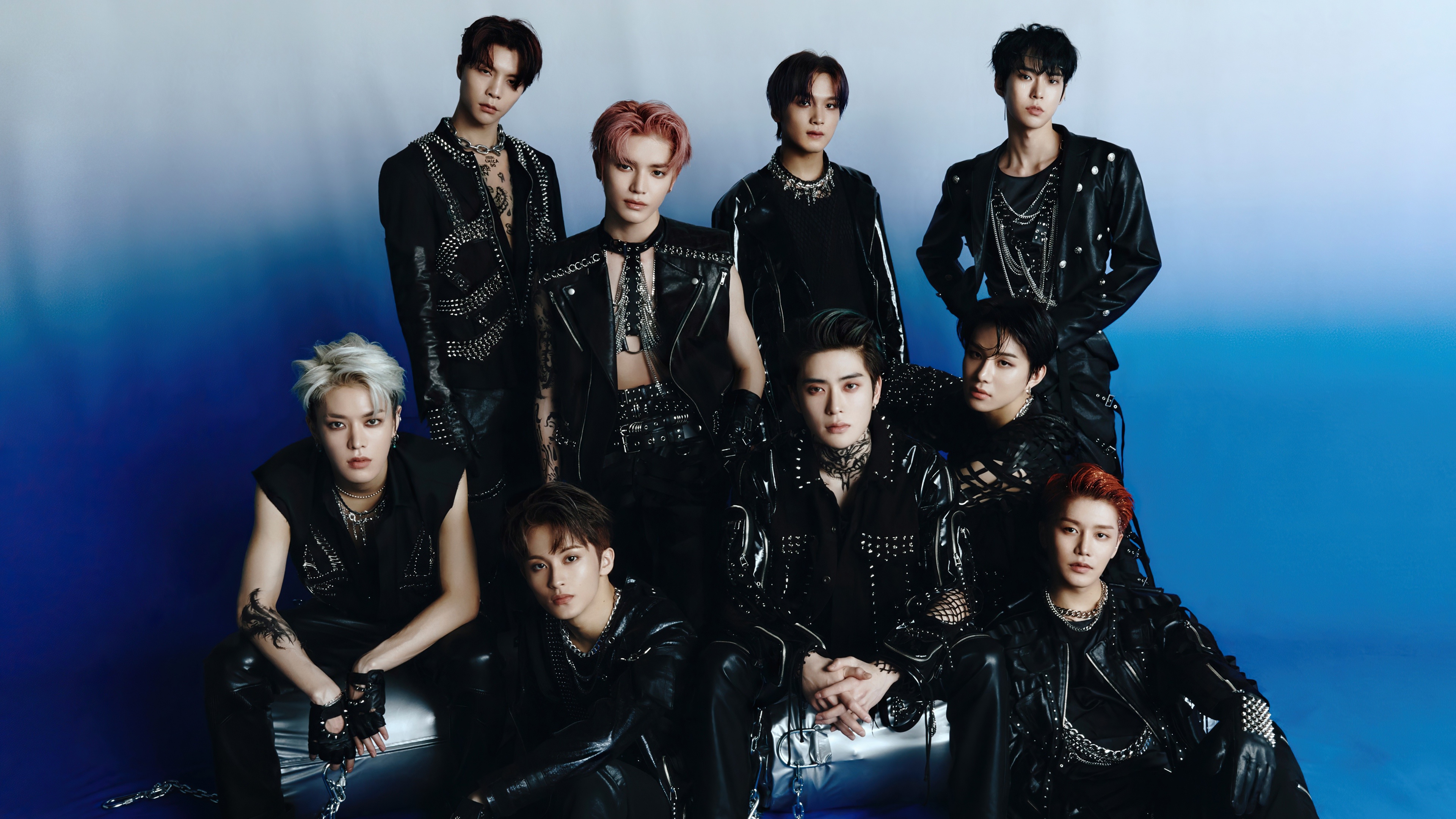 NCT, Black outfits, Stylish fashion, South Korean charm, 3840x2160 4K Desktop