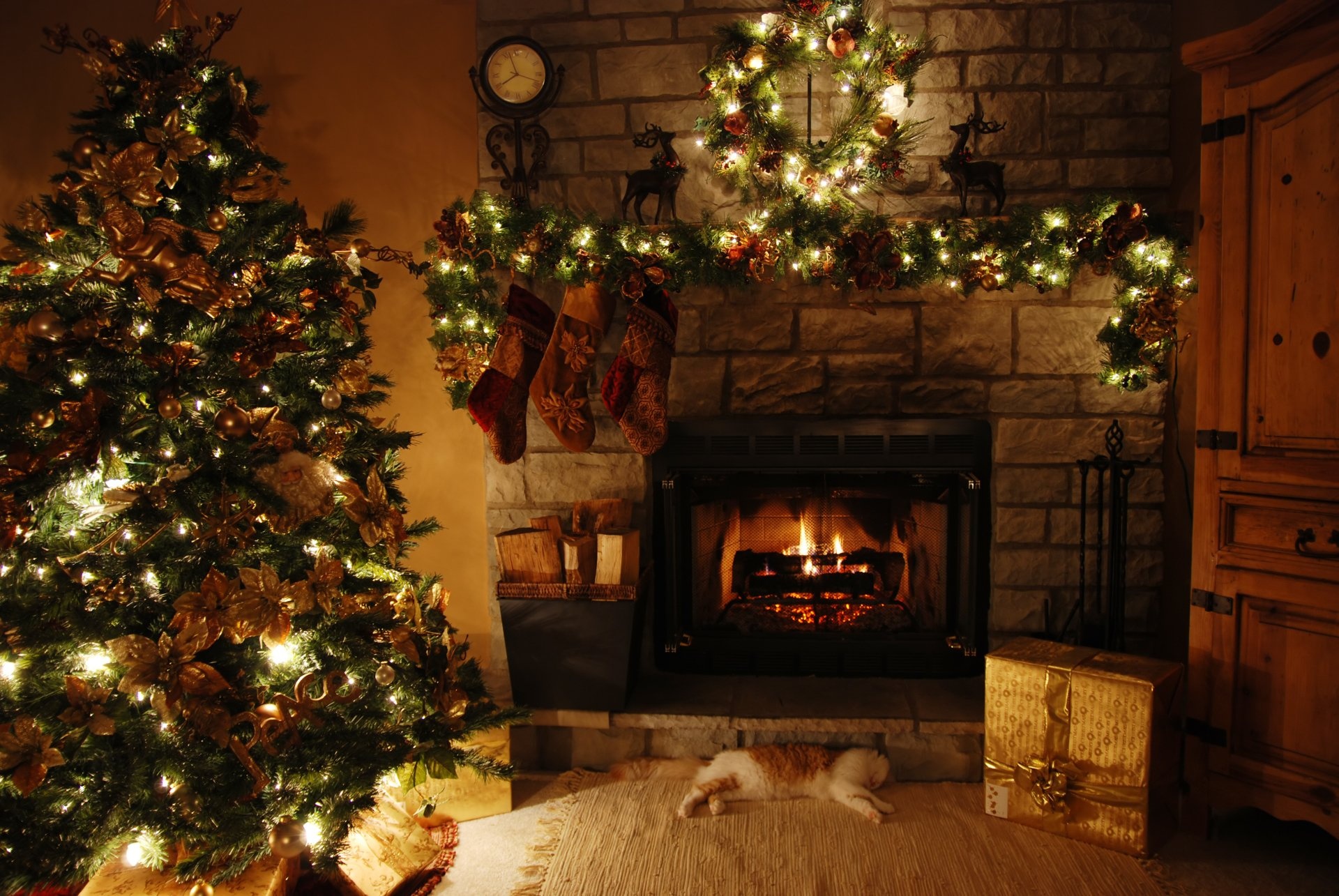 Immersive 4K fireplace wallpapers, Captivating fireplaces, Serene environments, Welcoming warmth, 1920x1290 HD Desktop