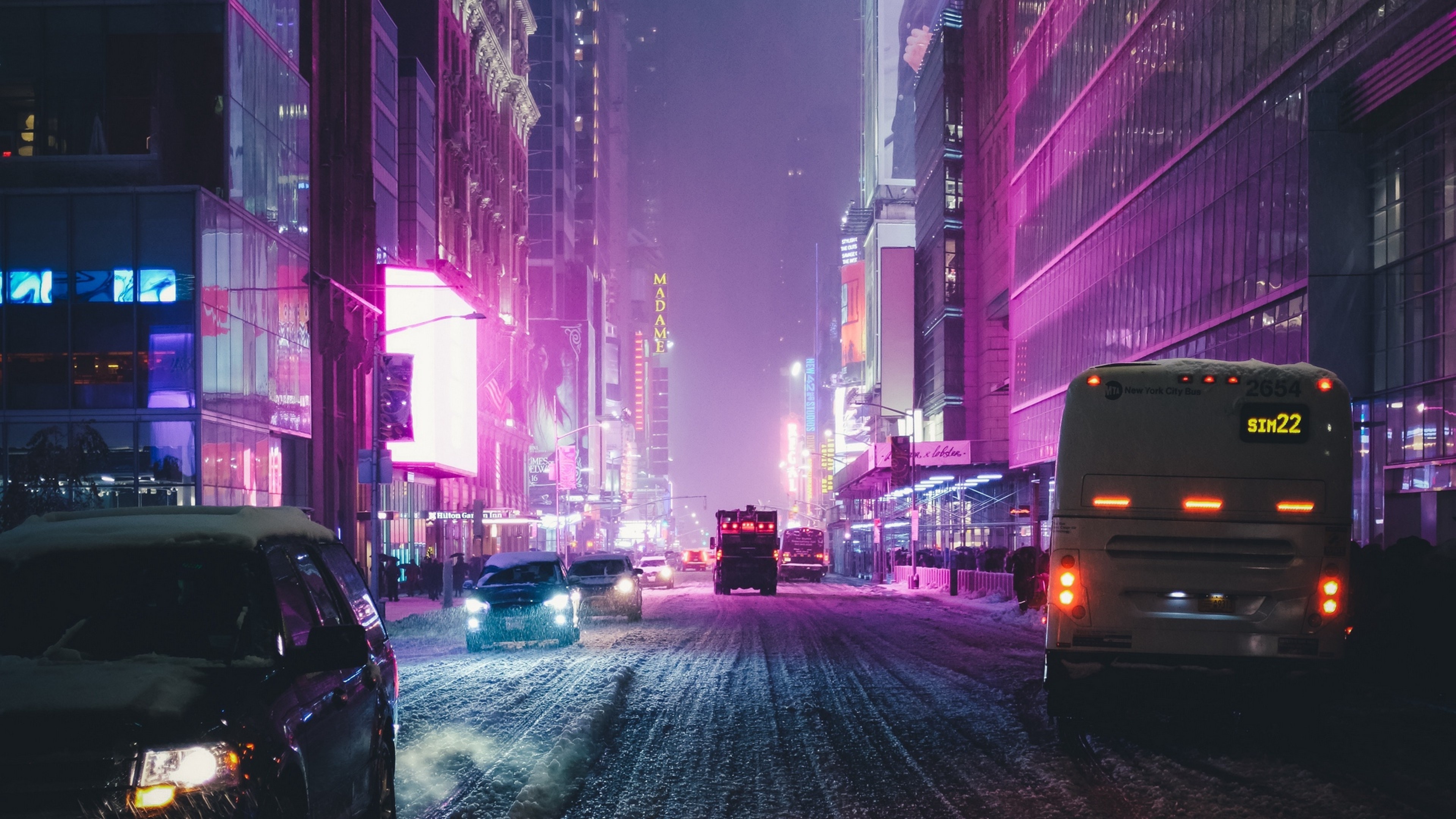 New York at Night, Traffic at night, HD wallpaper, 3840x2160 4K Desktop